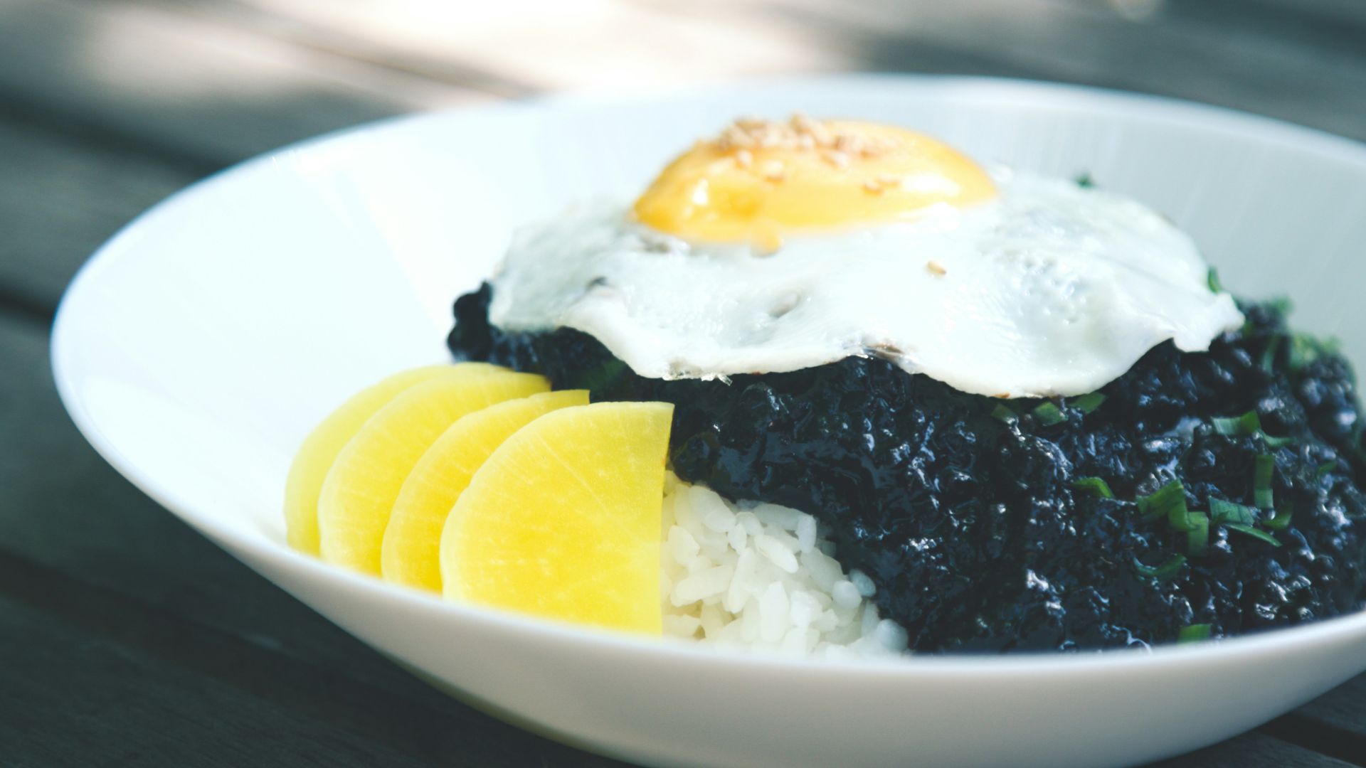 sunny side-up on bowl