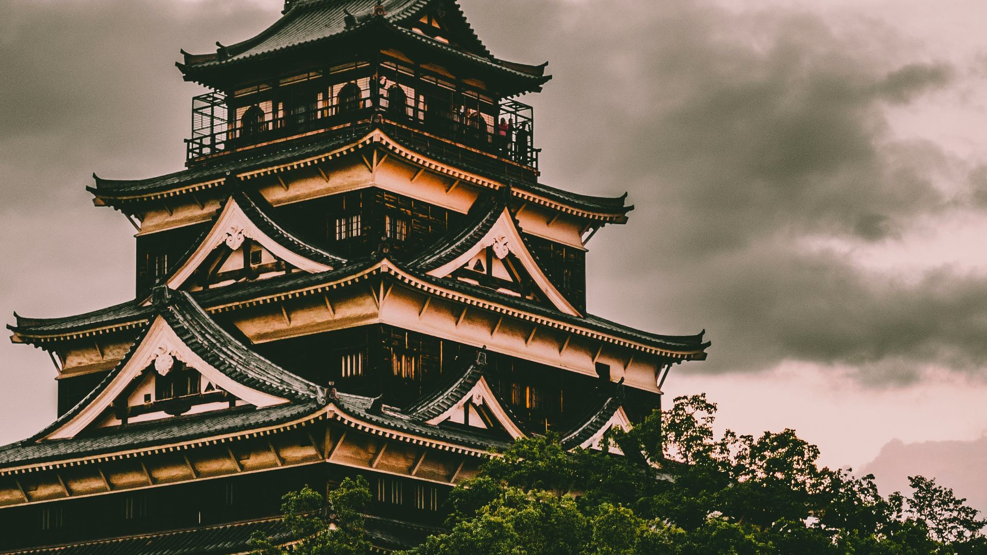beige and black concrete castle
