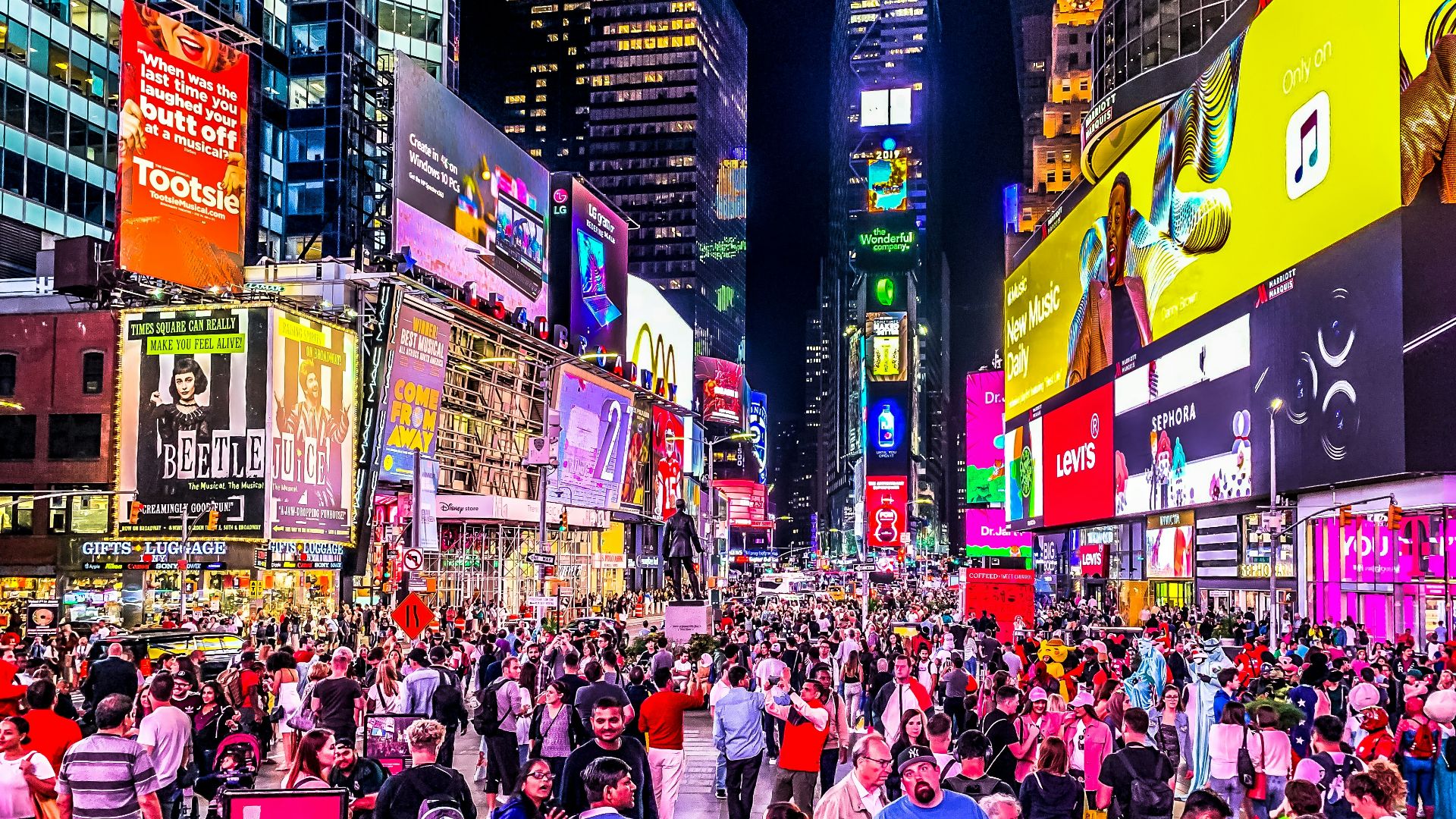 people in street at nighttime