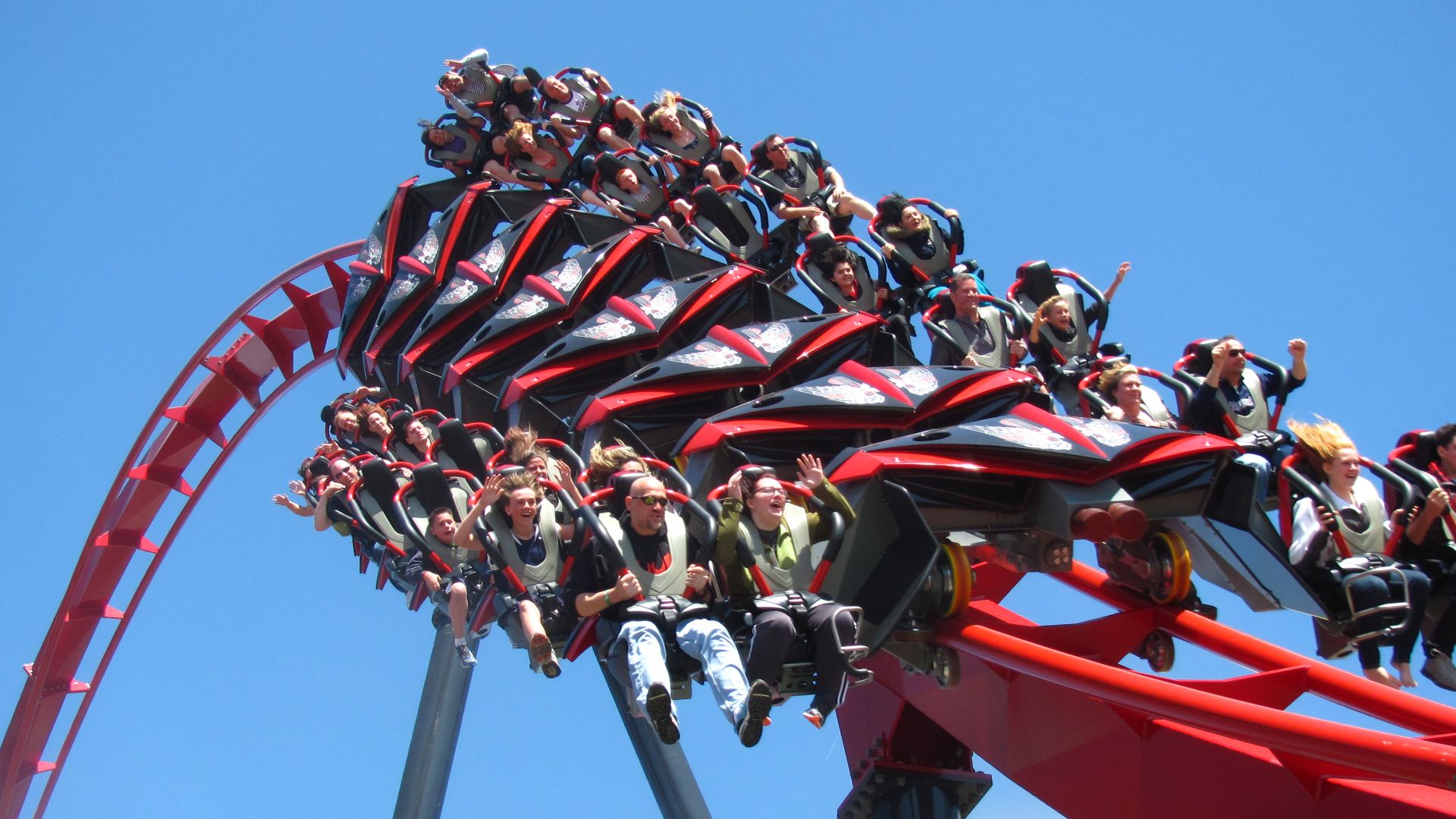 File:X-Flight train exiting inversion.jpg