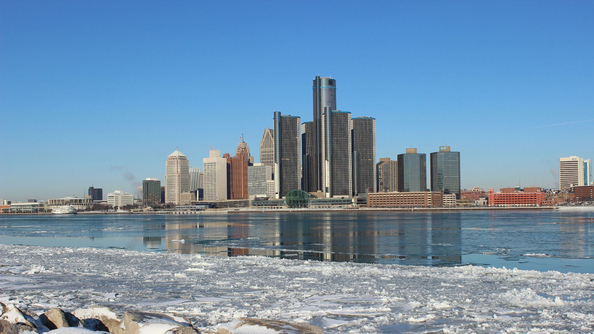 a view of a city from across the water