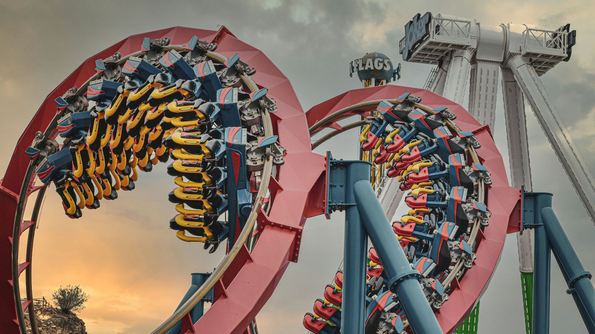 red and yellow roller coaster