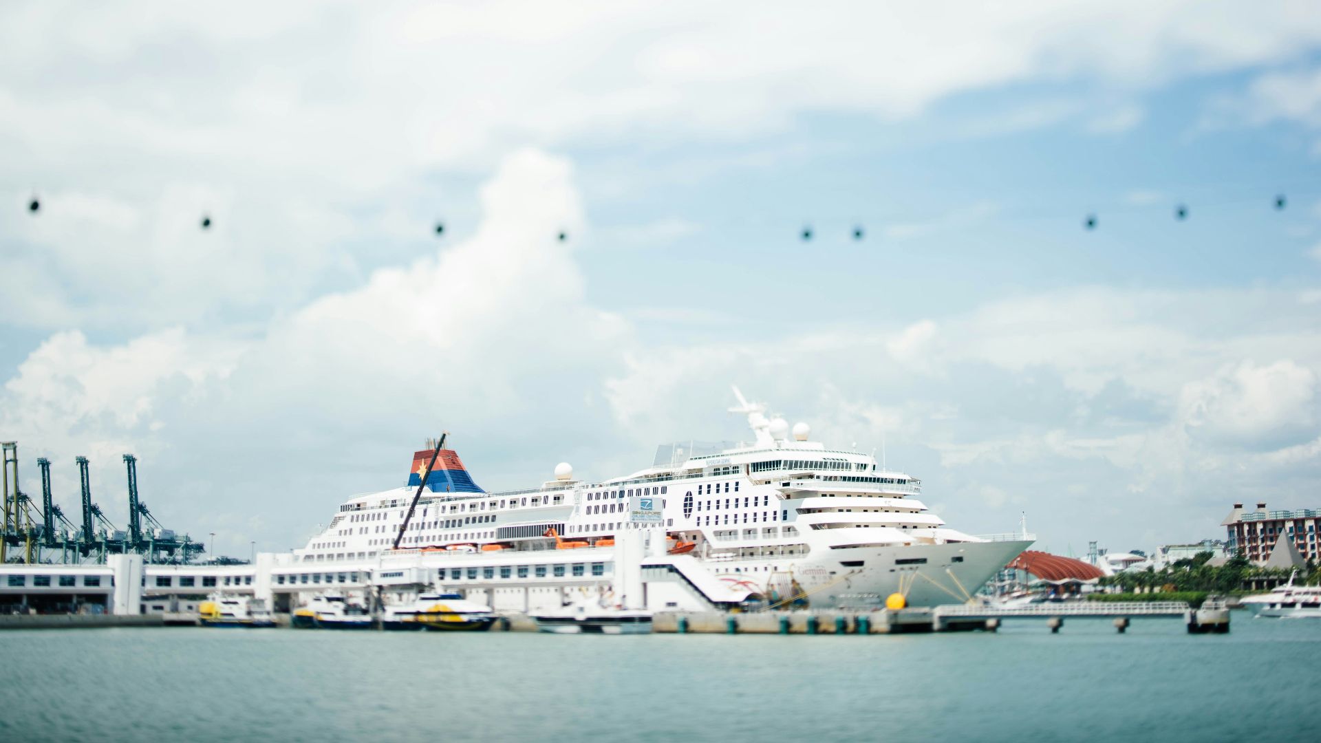 white cruise ship docking on blue bod of water under blue sky