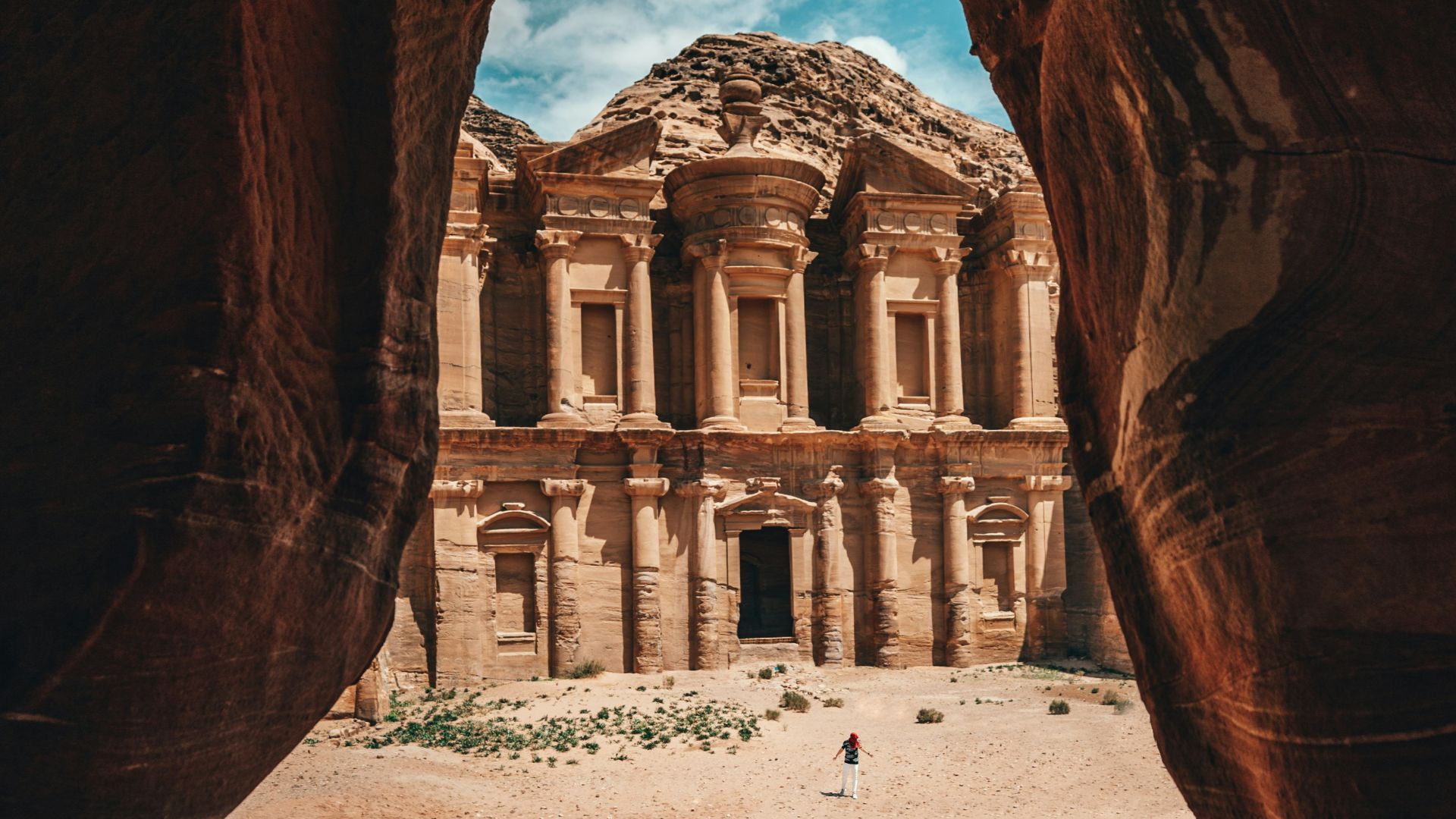brown building on desert