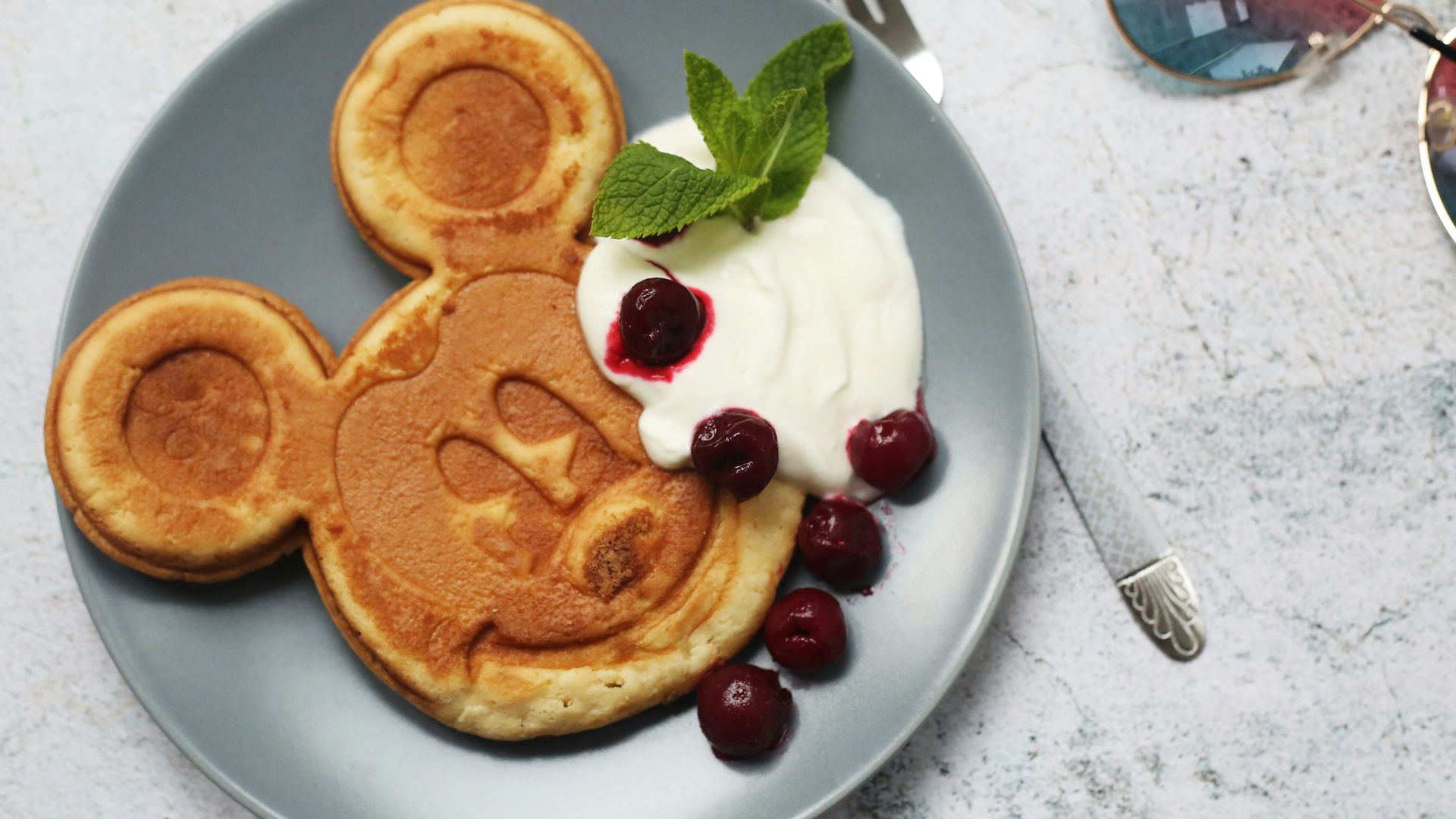 plate of Mickey Mouse pancake