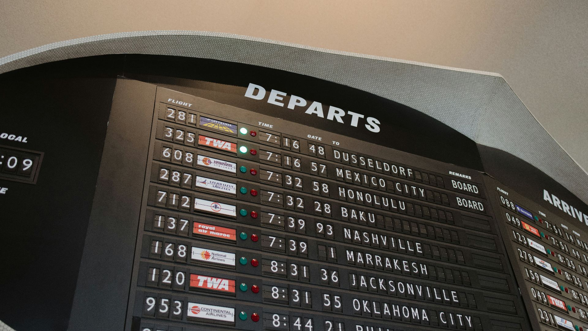 a large sign with a lot of numbers on it