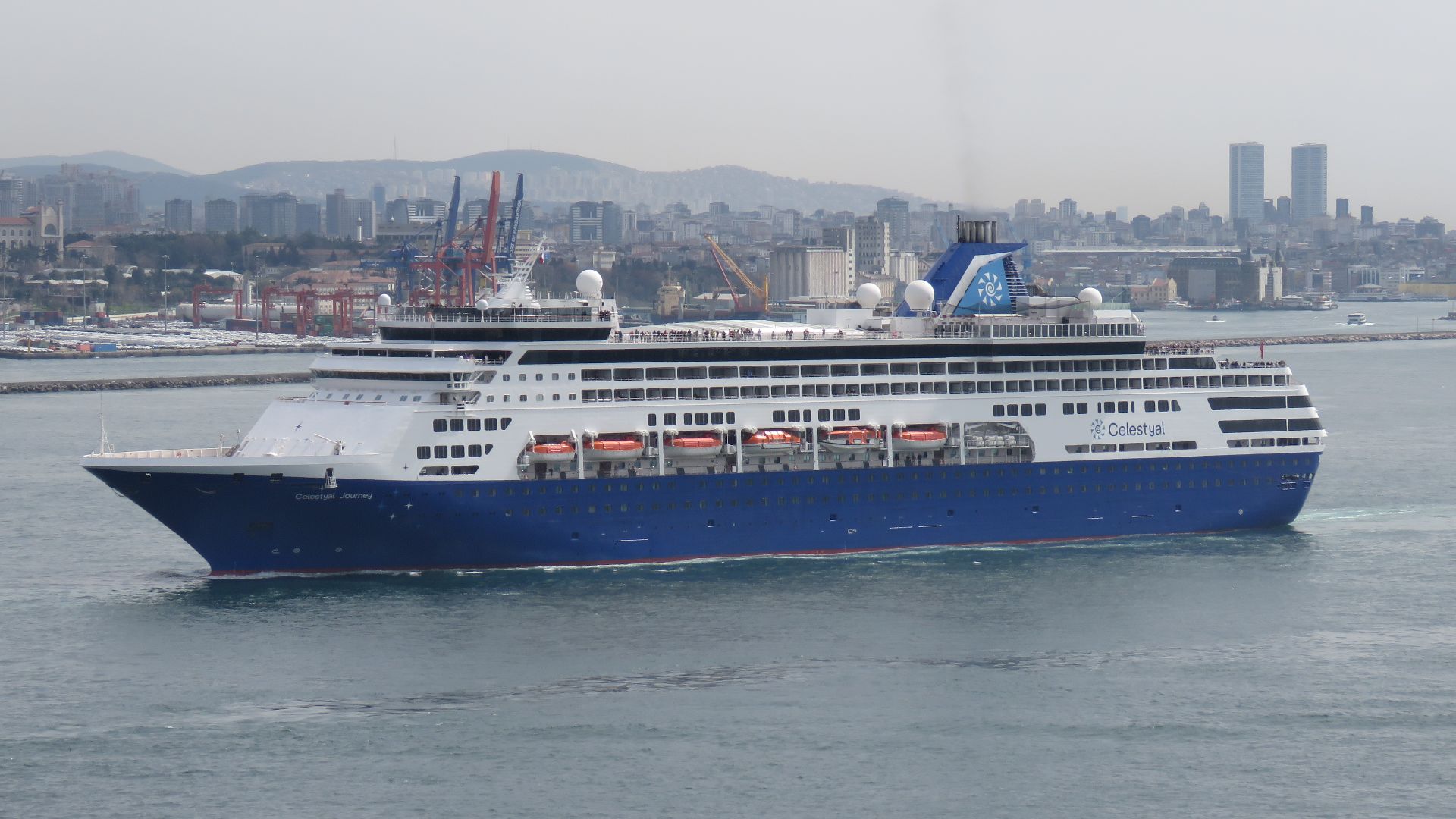 File:Cruise ship Celestyal Journey entering Istanbul through the Bosphorus from the south, March 2024 03.jpg