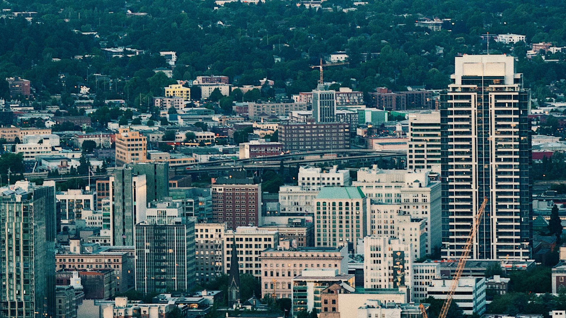 aerial photo of high rise buildings