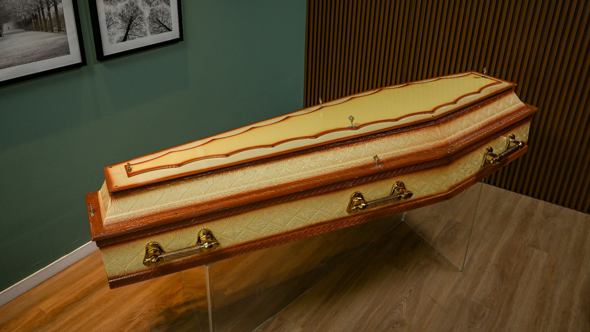 A piece of luggage sitting on top of a wooden floor