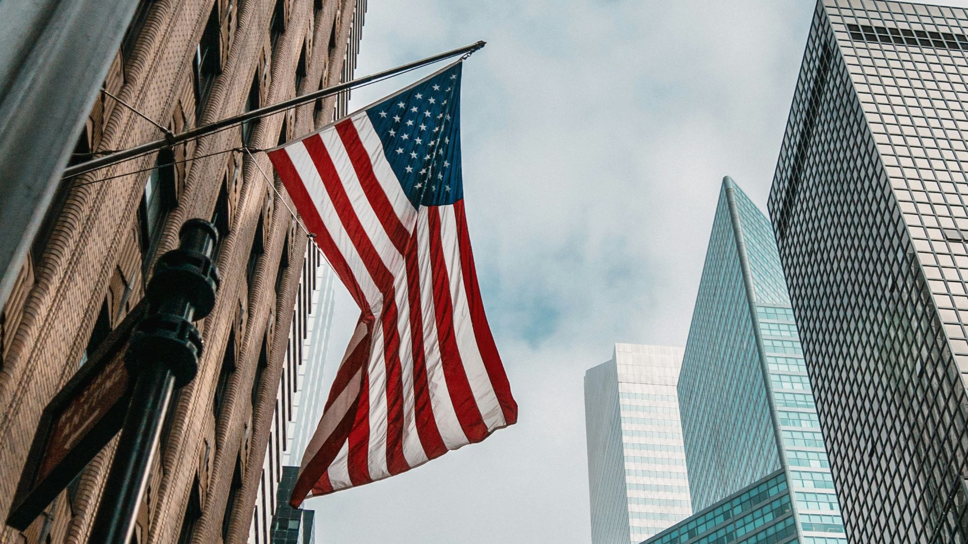 low angle photo of flag of U.S.A