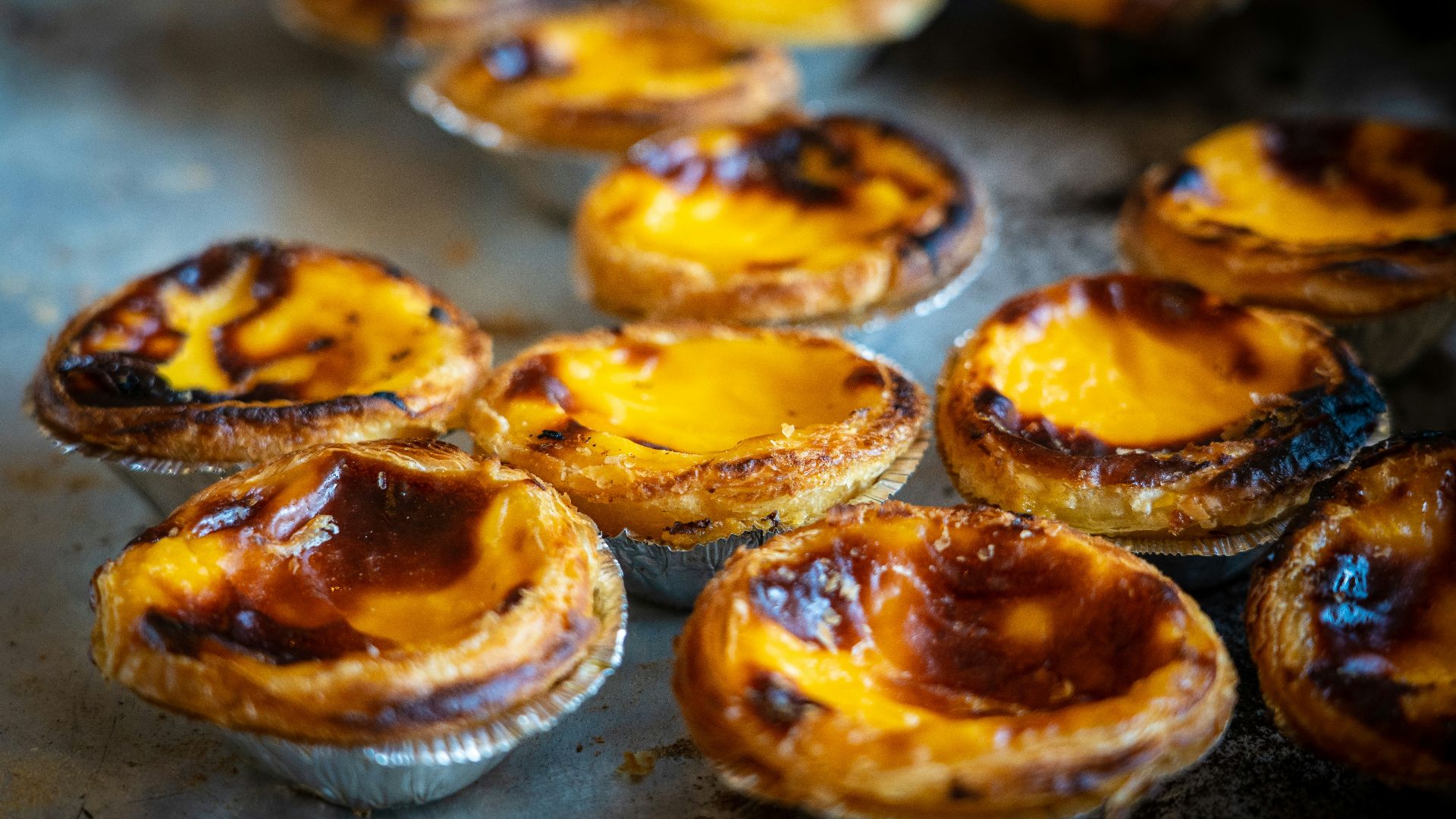 brown cupcakes on silver tray
