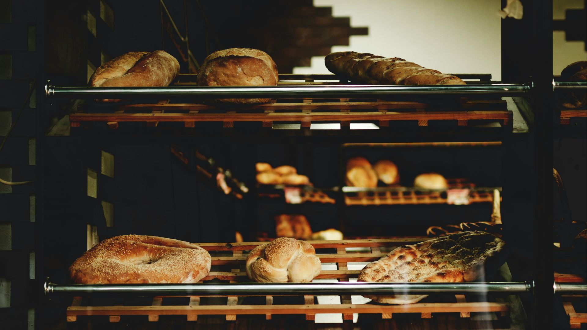 brown breads on display