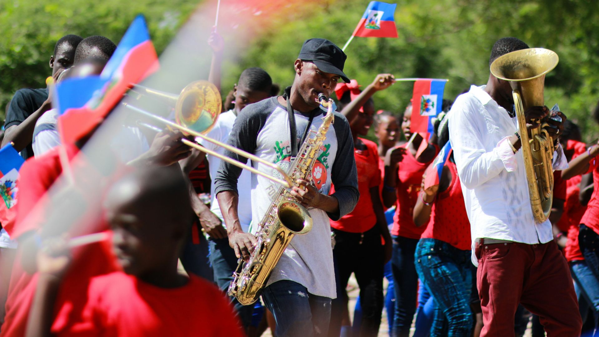 man playing wind instrument