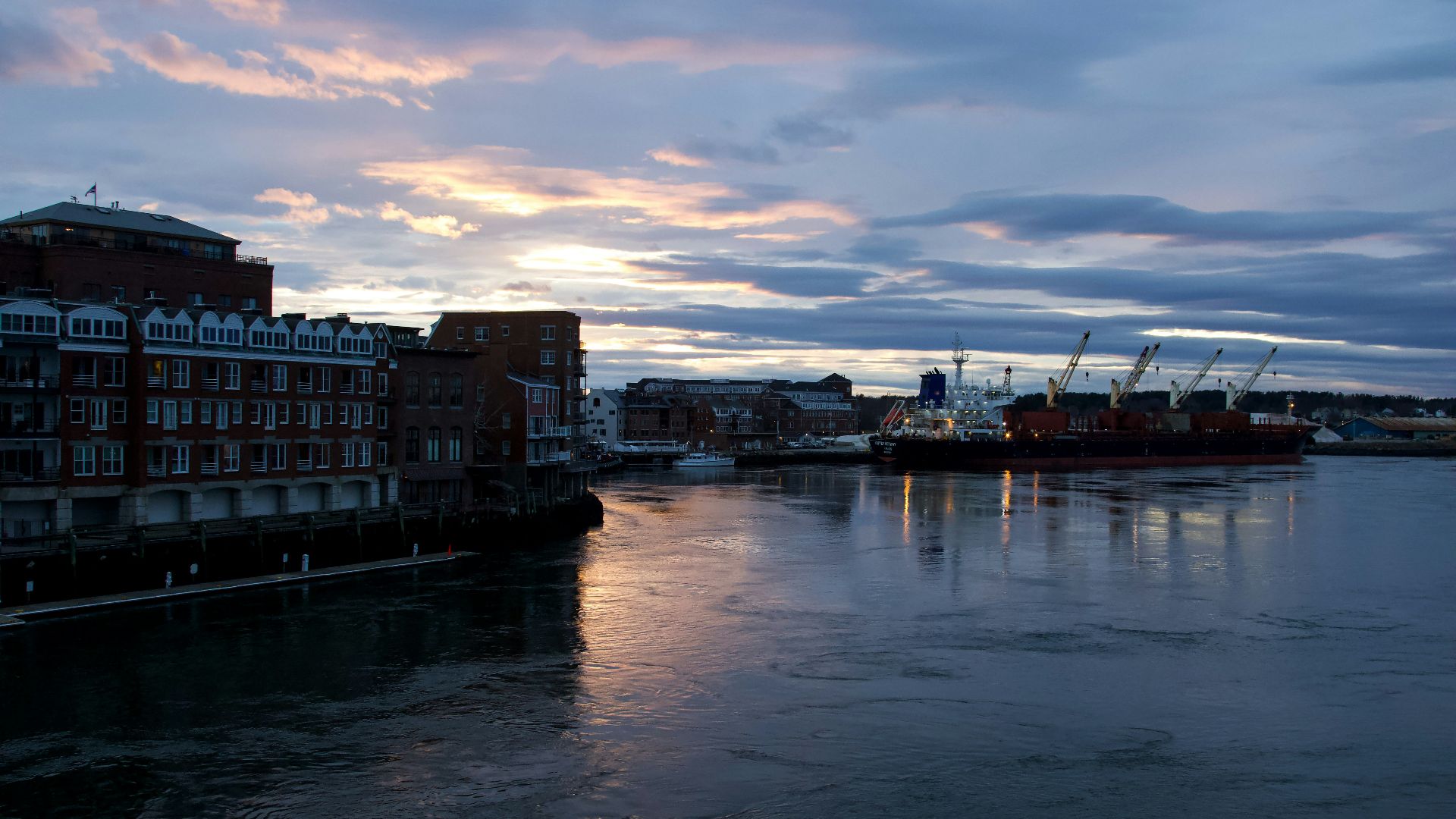 a body of water that has some ice on it
