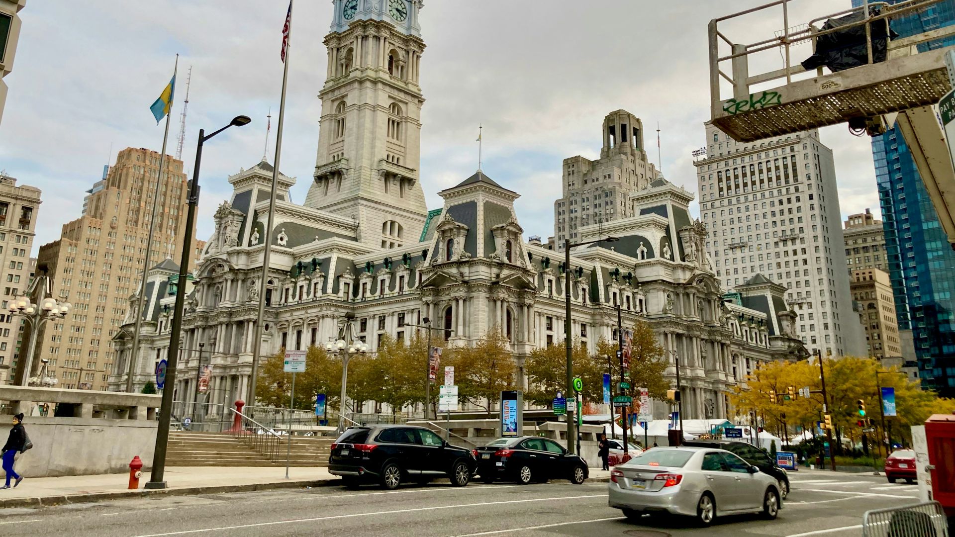 a large building with a steeple on top of it