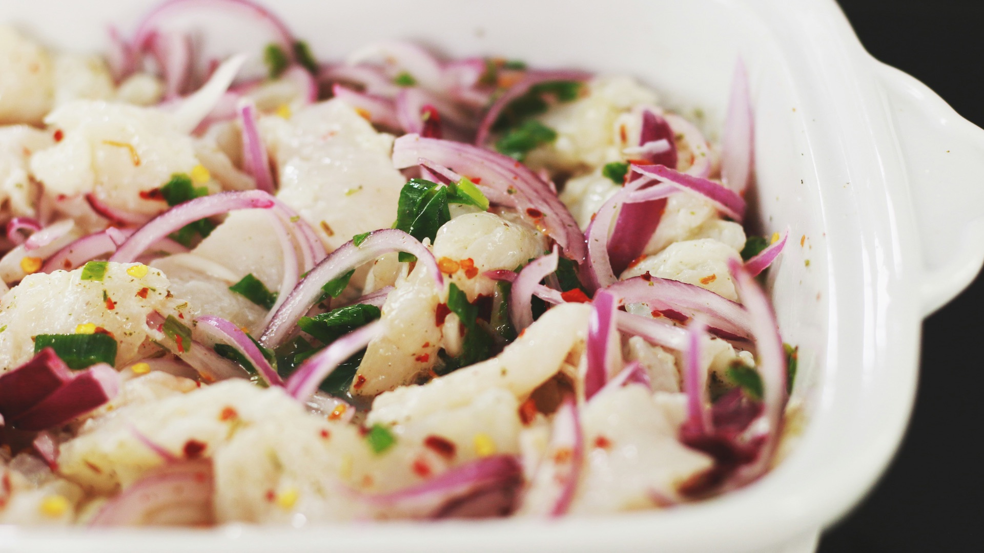 white ceramic bowl with onion dish