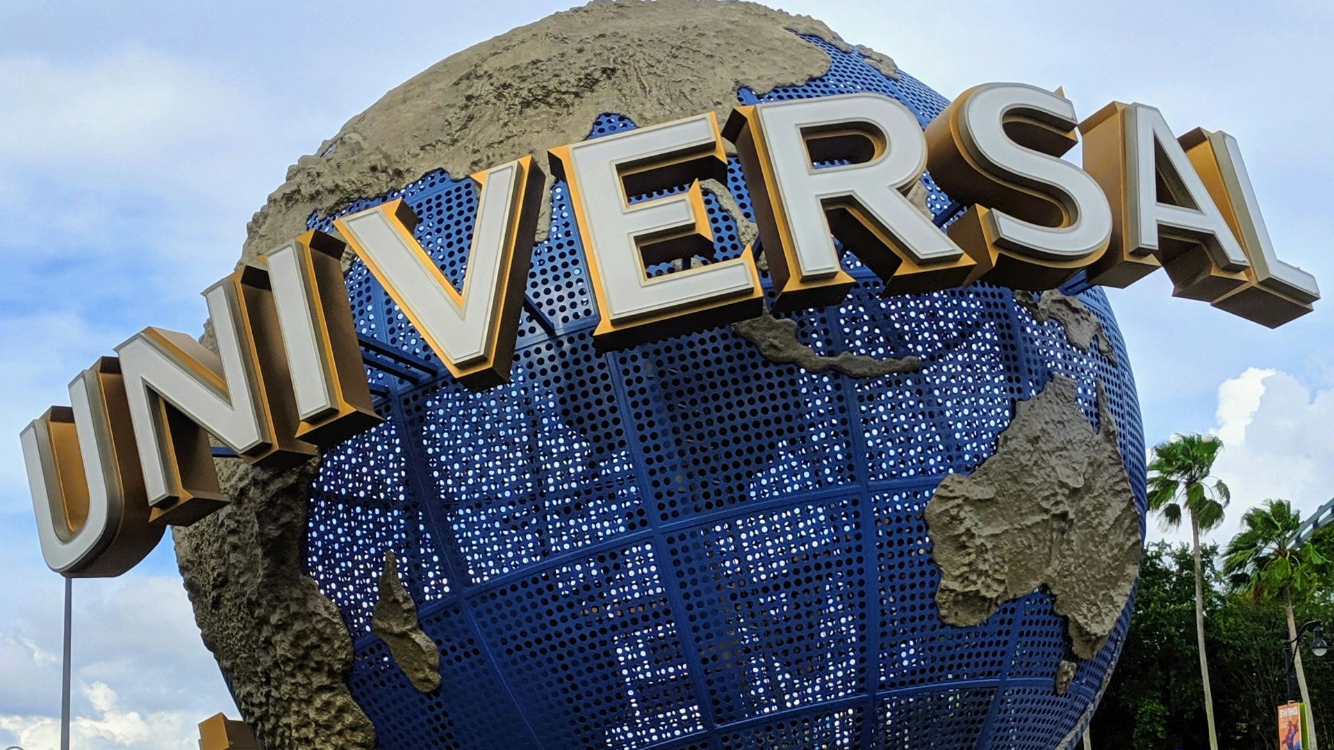 Universal globe on plant field