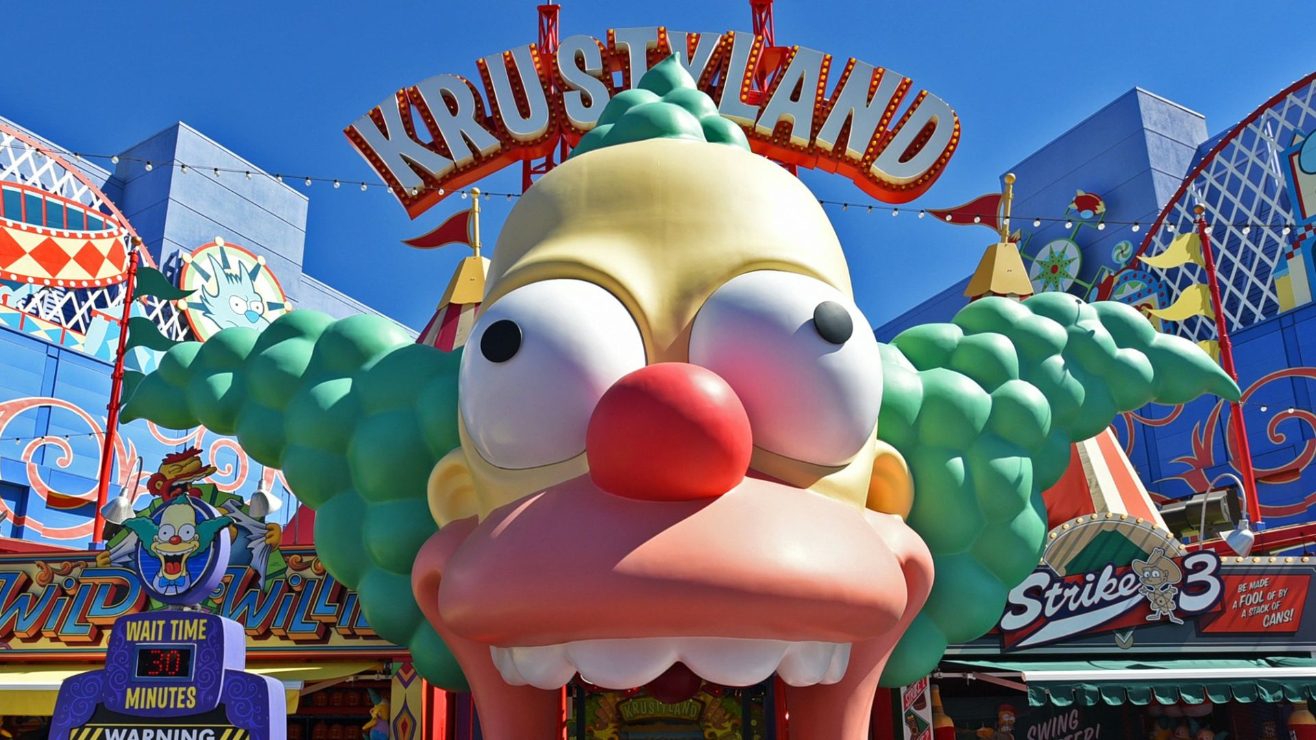 red and white dog statue