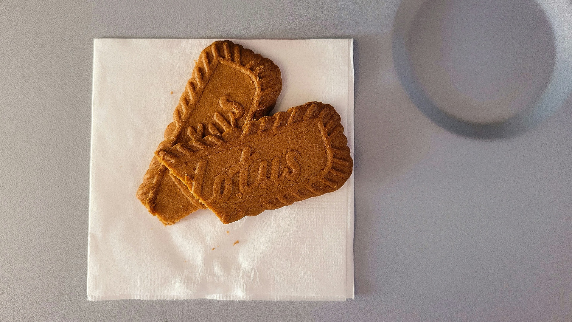 a piece of bread on a napkin
