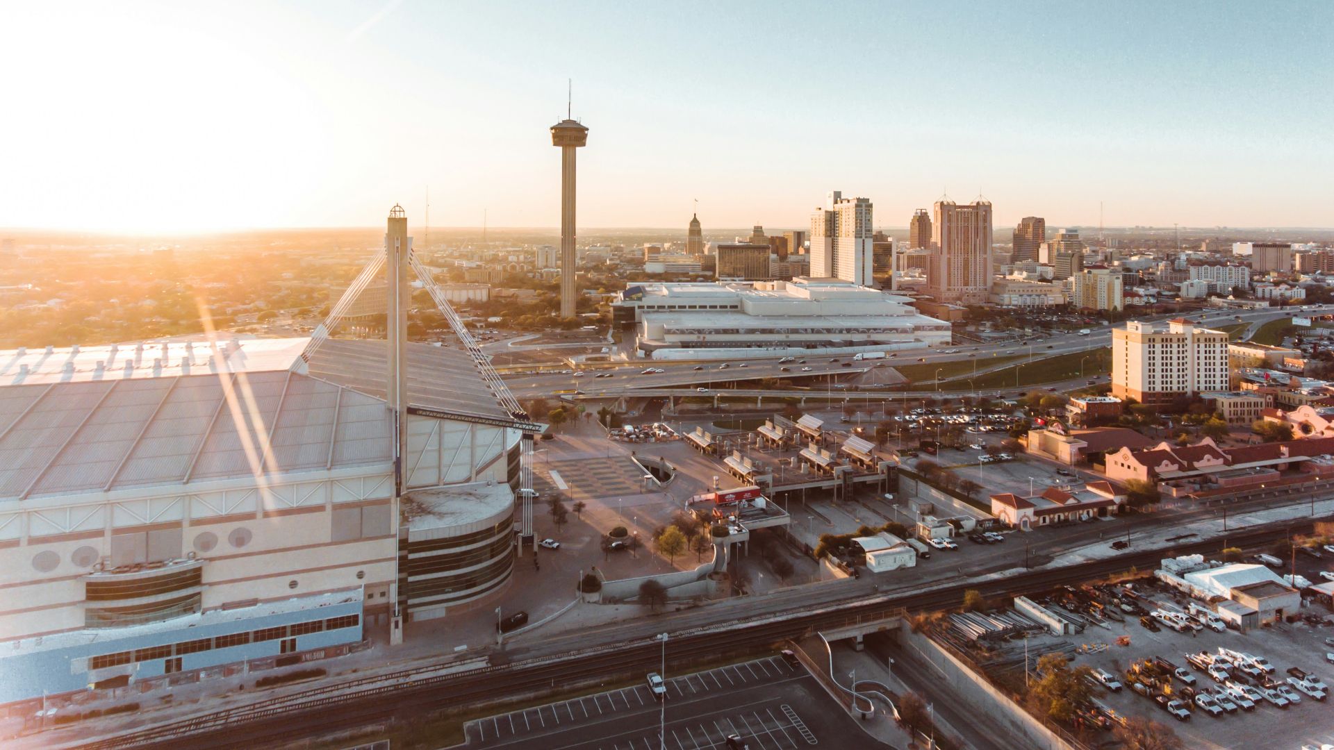 aerial view of white building