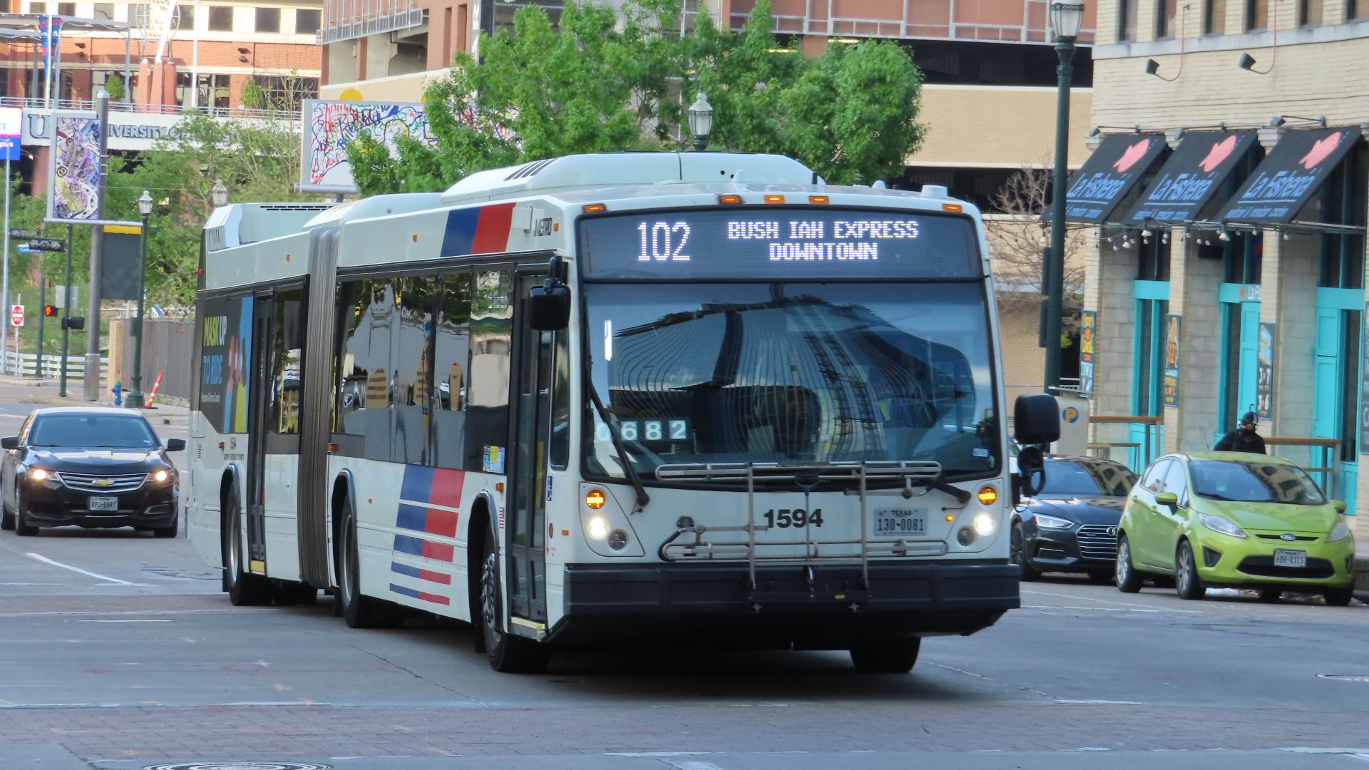 File:Houston METRO Nova Bus LFS Articulated in Downtown.jpg