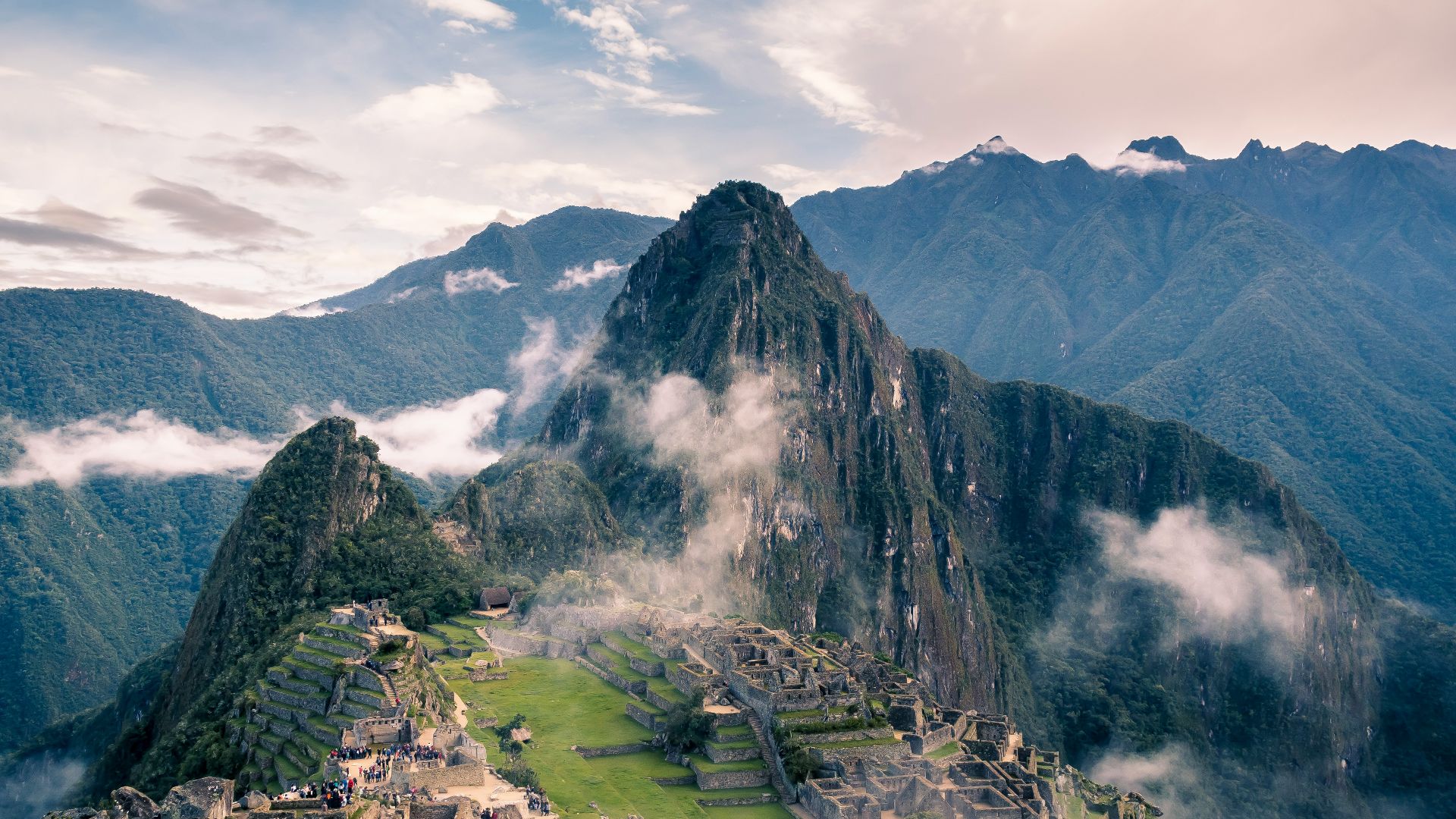 mountain with clouds