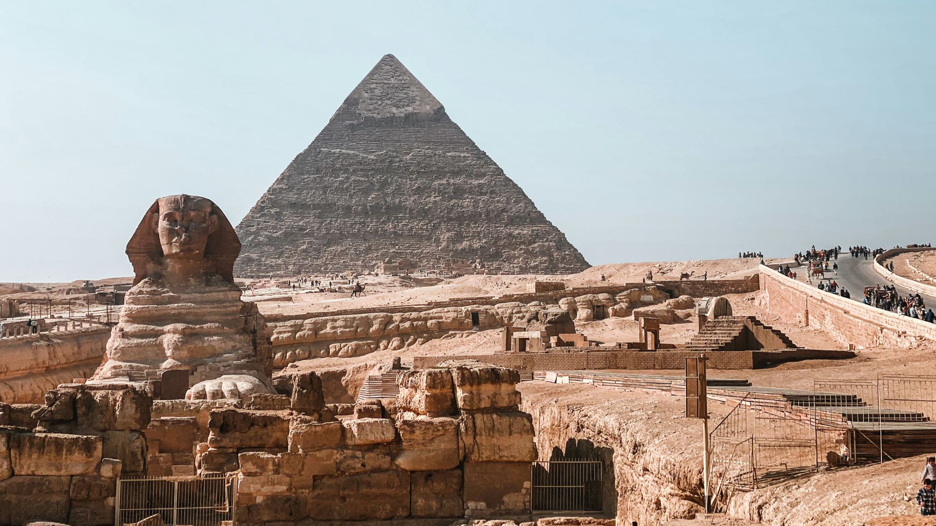a pyramid in a desert