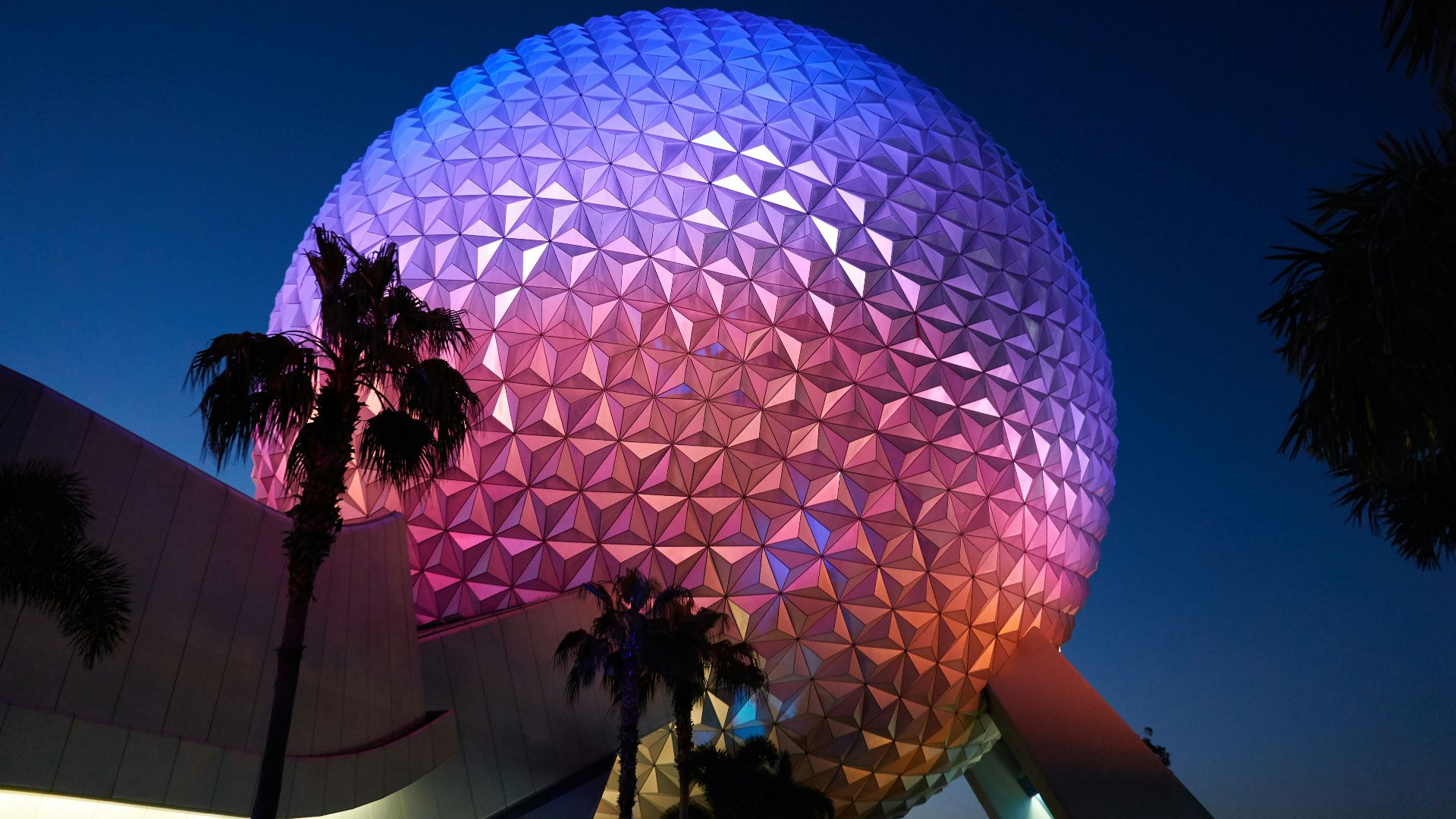 round building top during blue hour