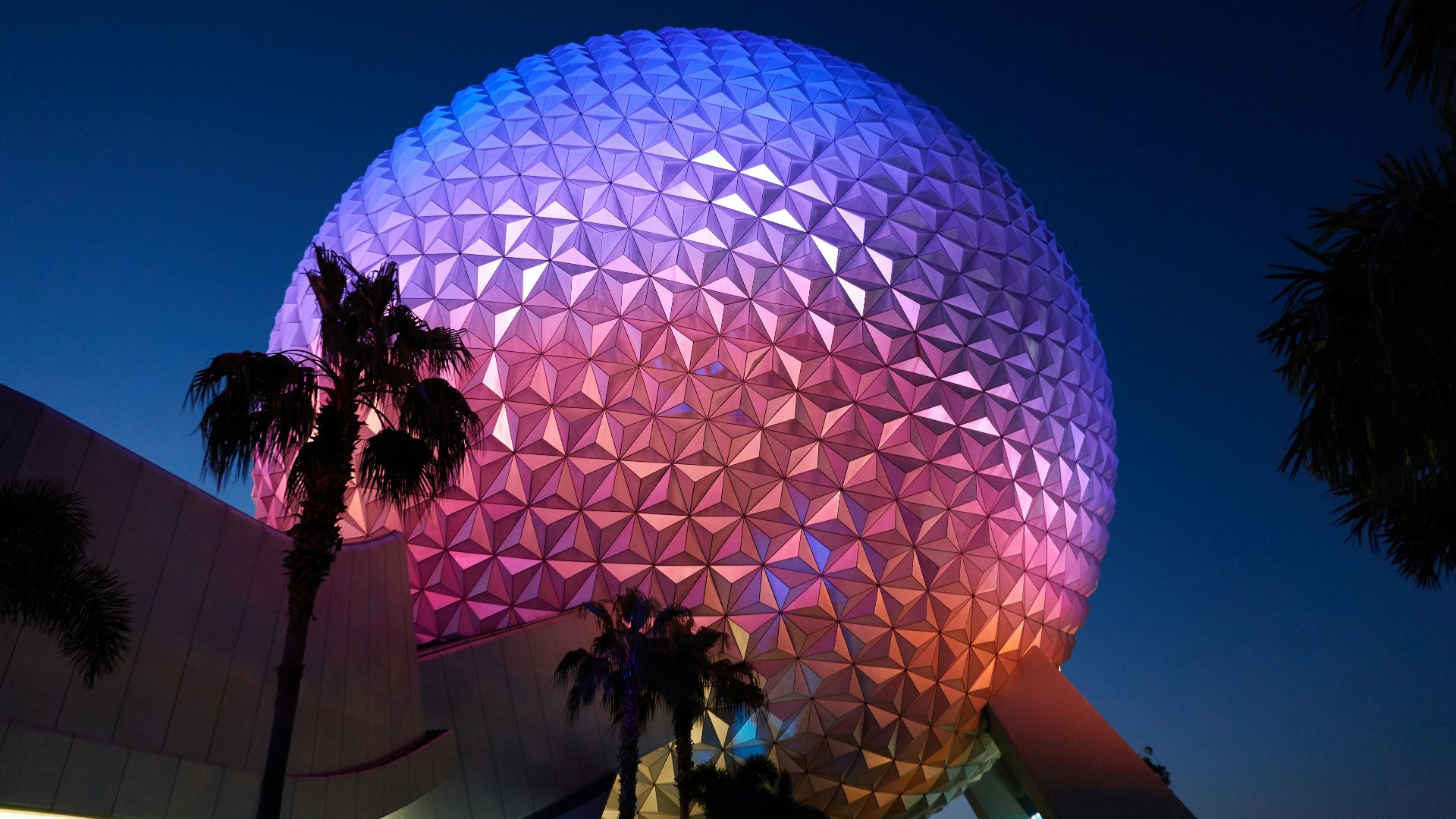 round building top during blue hour
