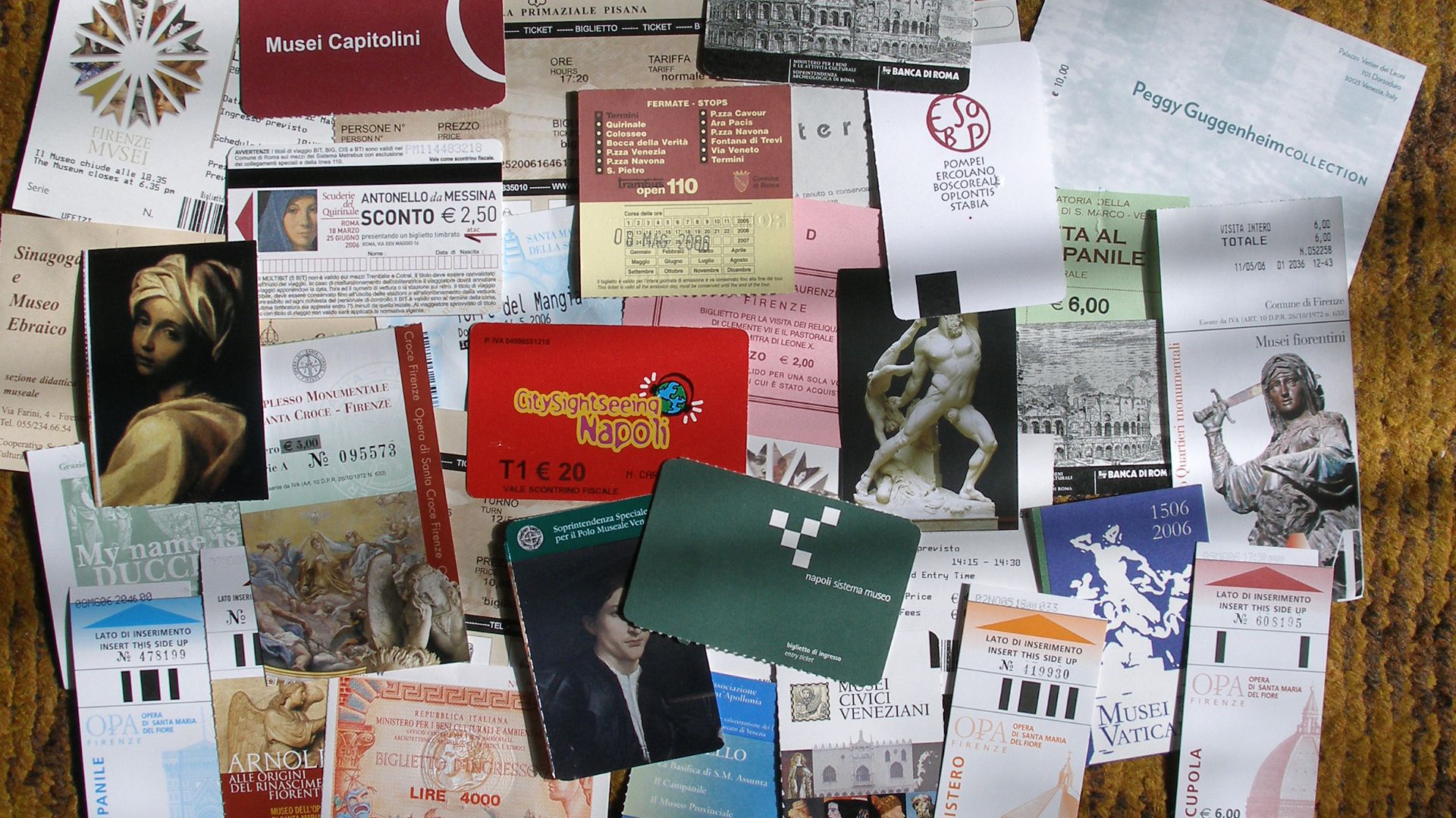 File:Tickets, Museum tickets, Bologna, Italy.jpg