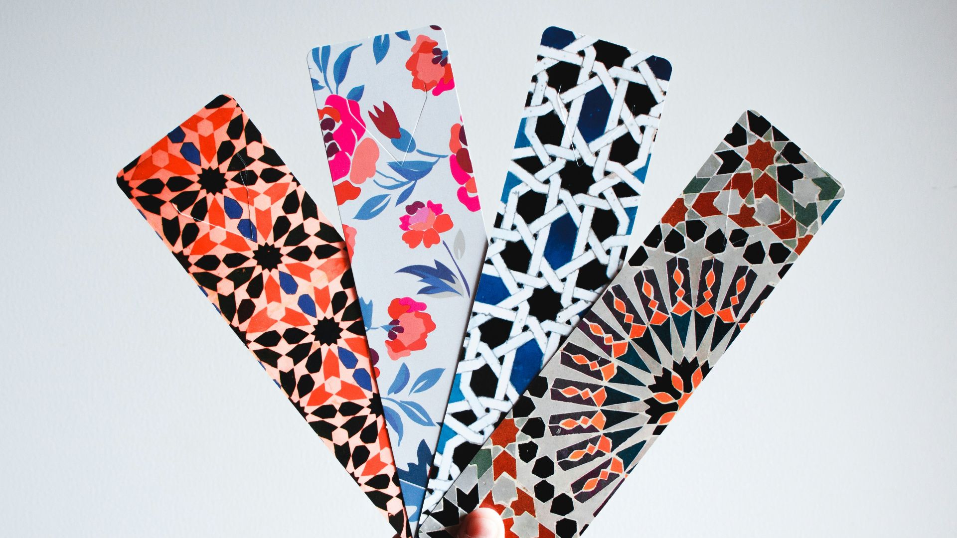 four multicolored ornaments