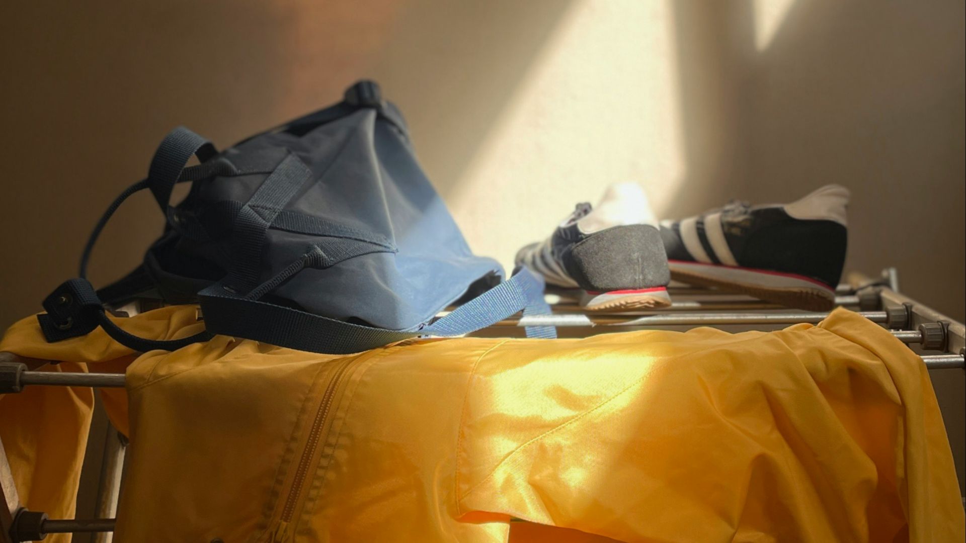 black and white textile on yellow textile