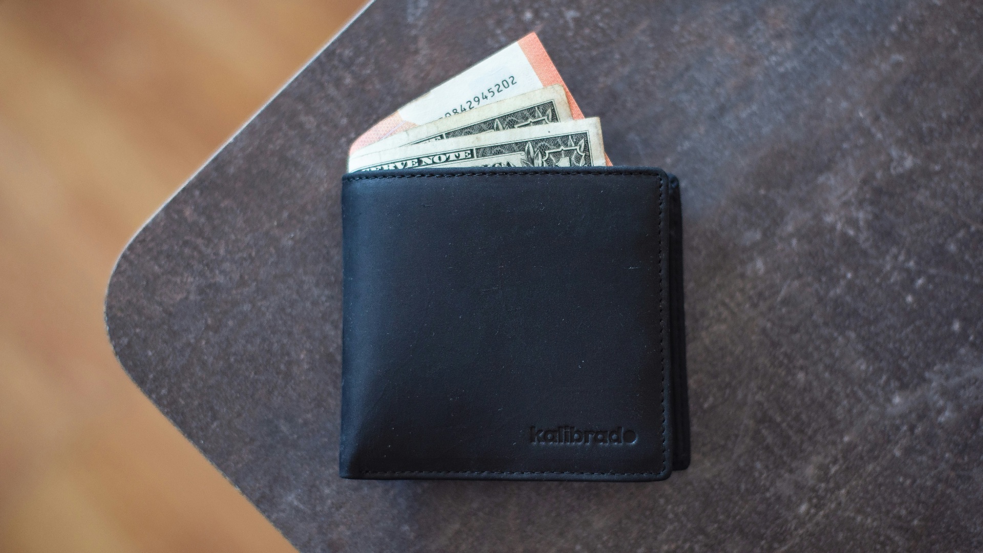 black leather wallet