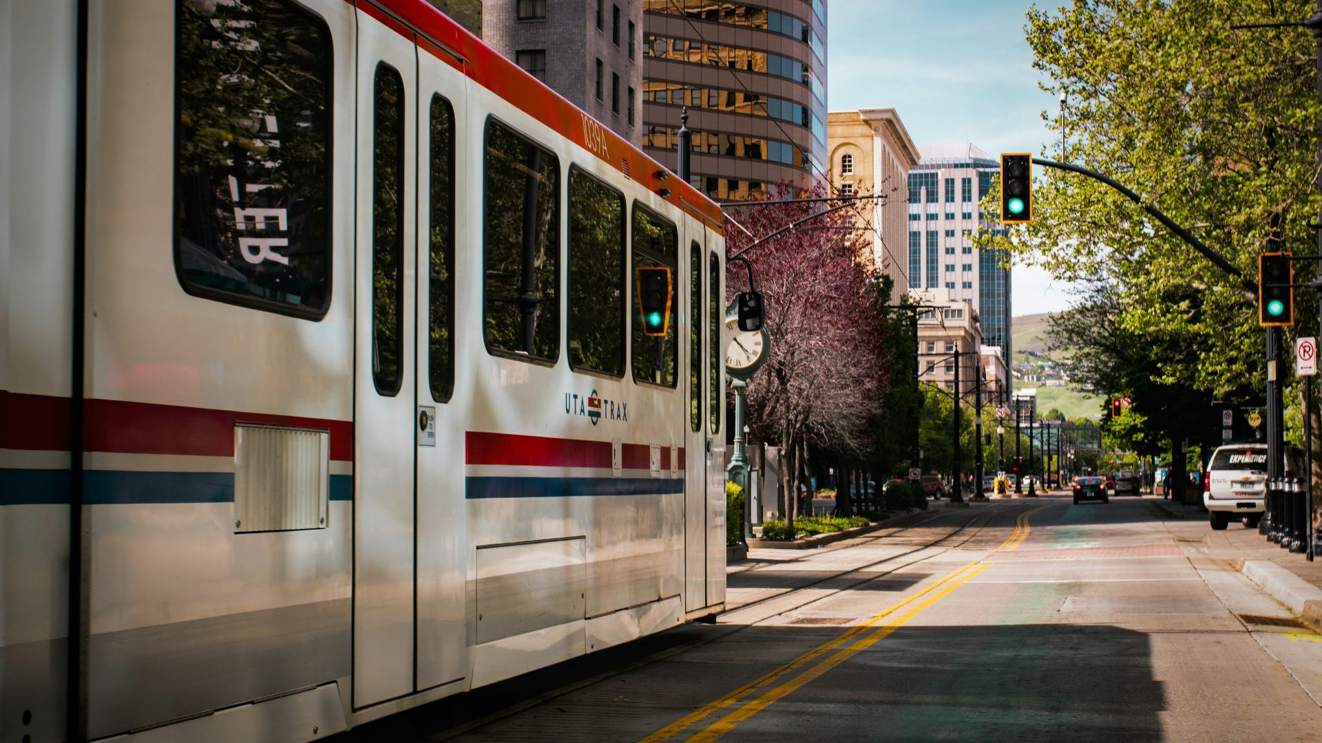 tram near buildings during daytime