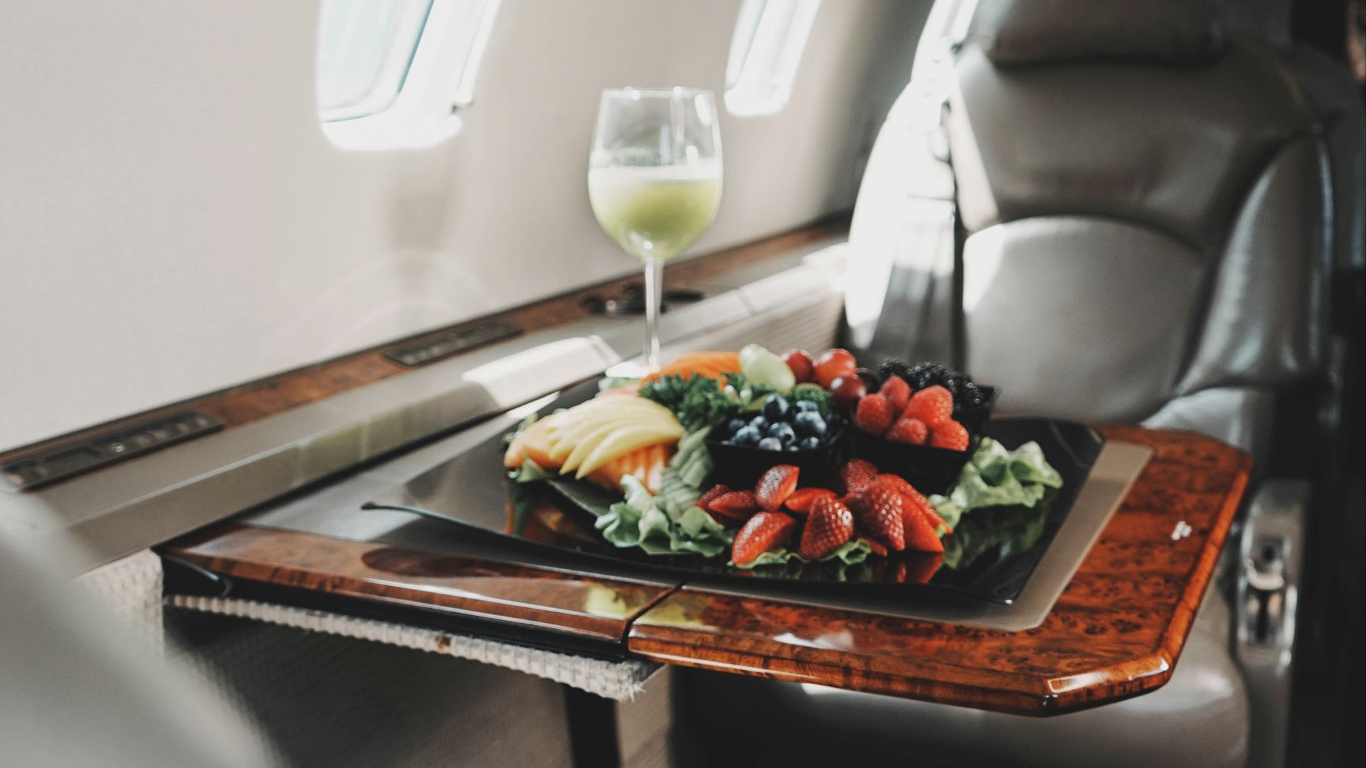 a table with food and glasses on it