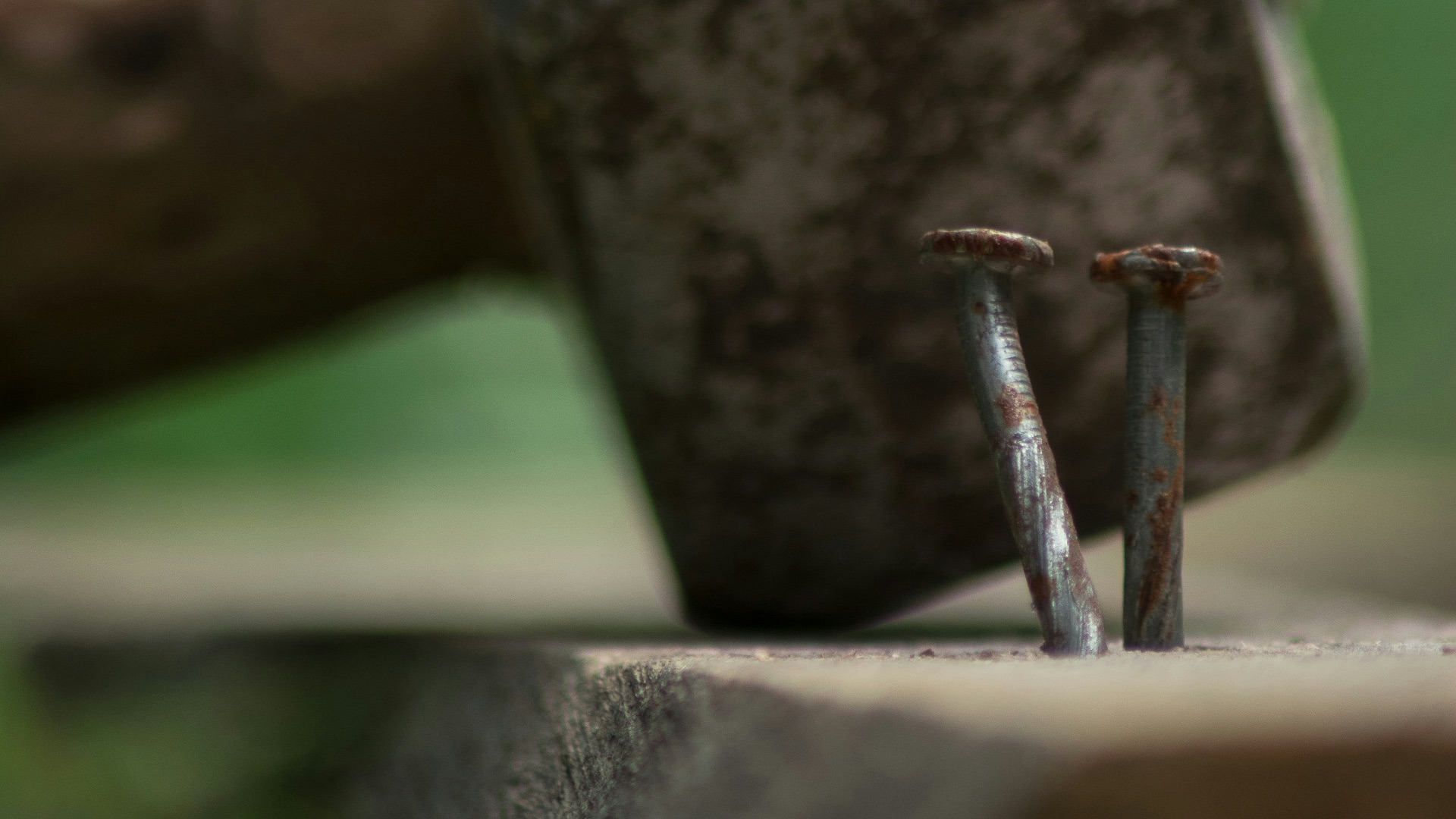 brown and gray wood with handle