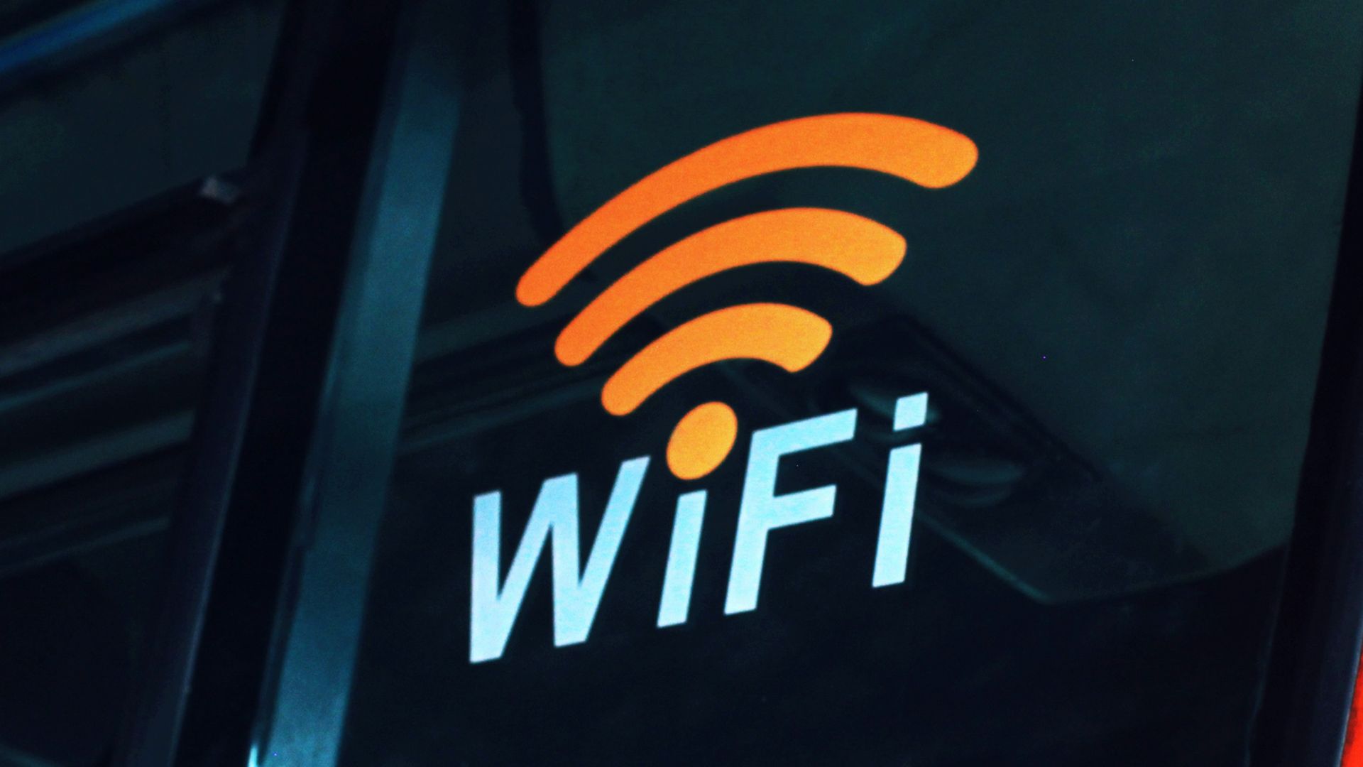 a close up of the wifi logo on the side of a bus