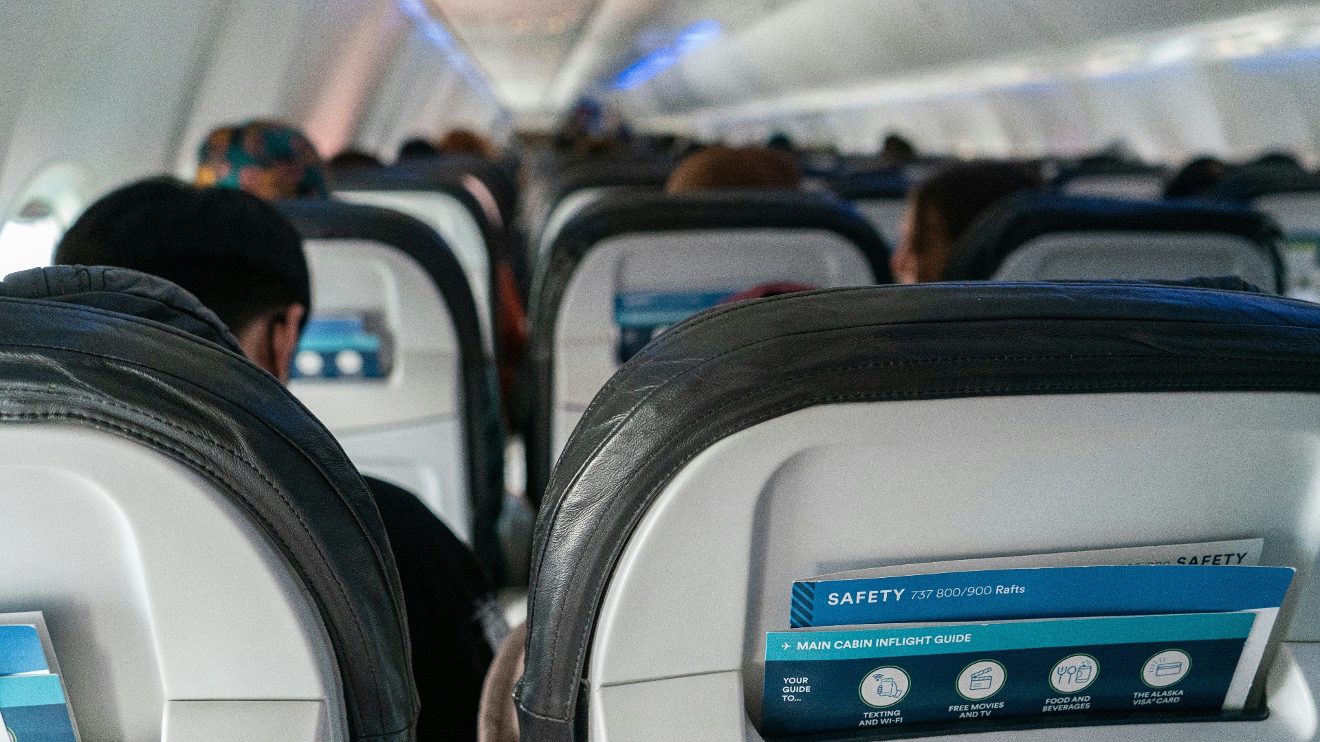 a view of the inside of an airplane