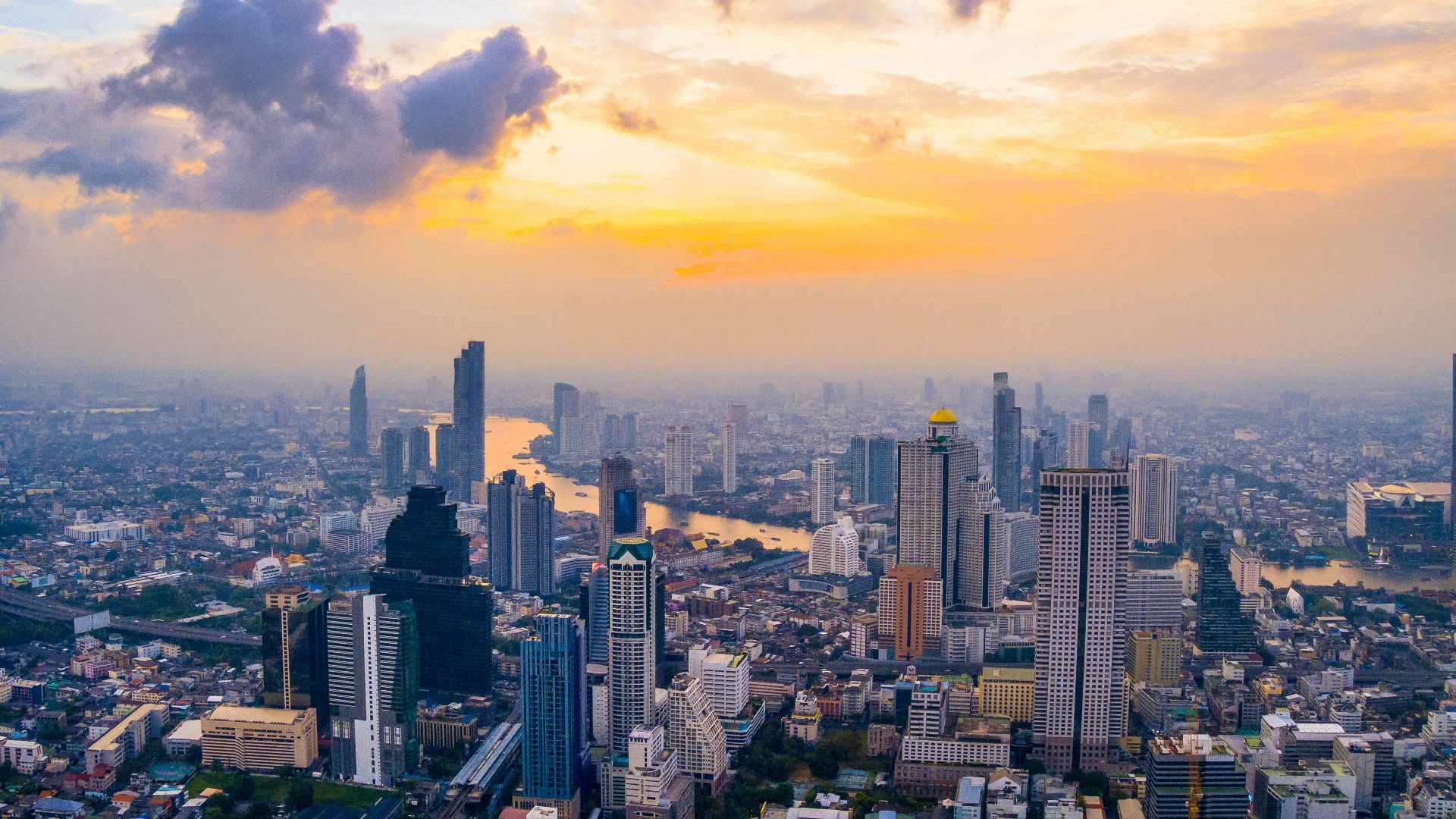 high angle photo of buildings