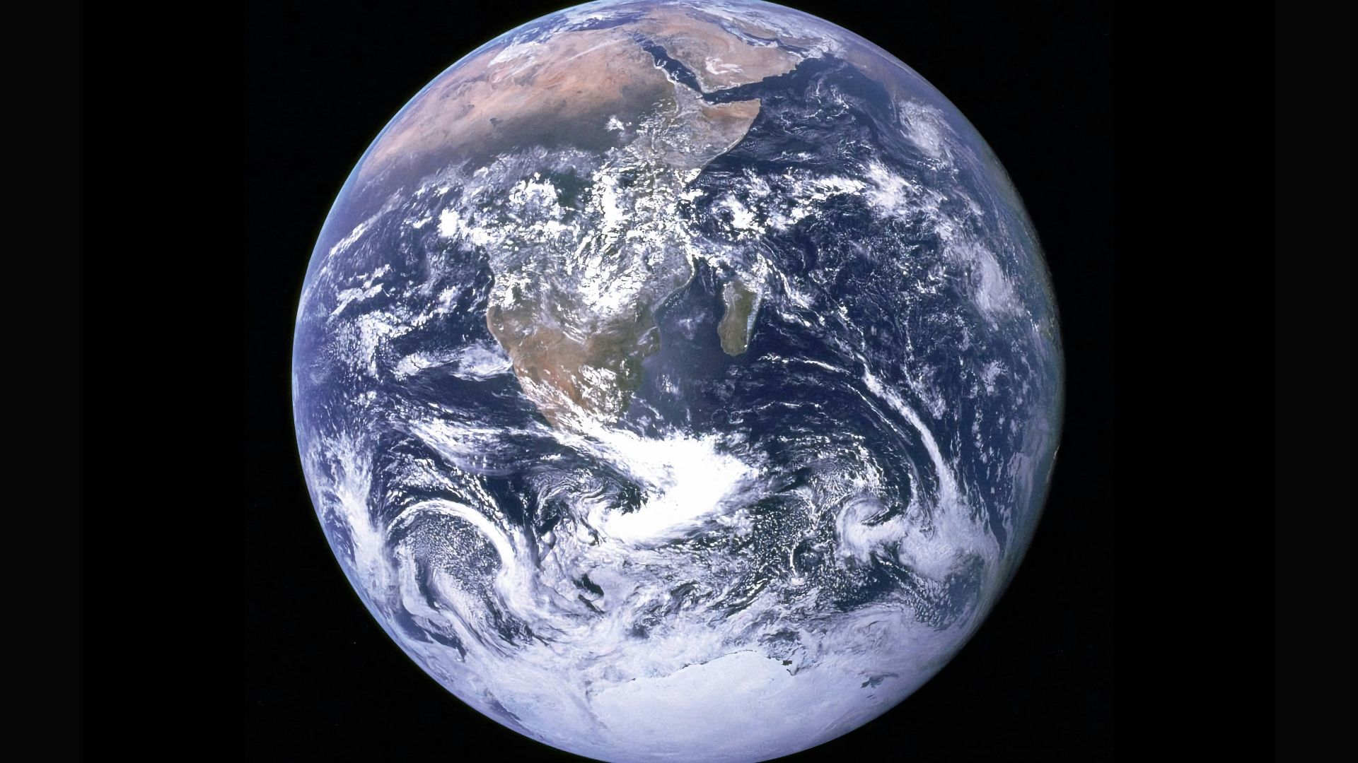 Earth with clouds above the African continent