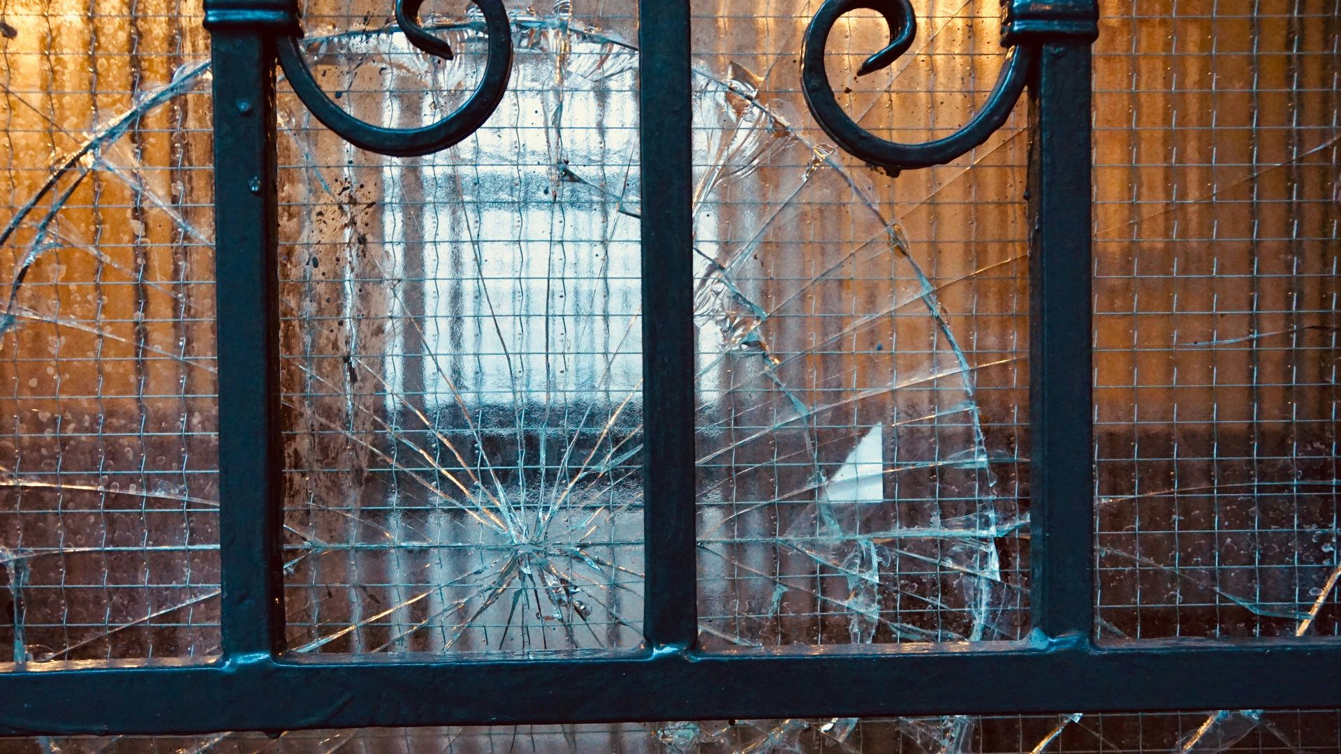 brown metal frame with glass window