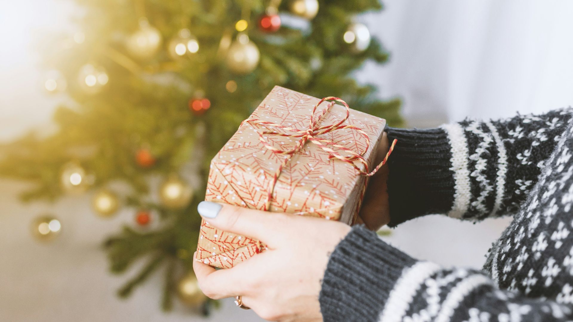 person holding gift box