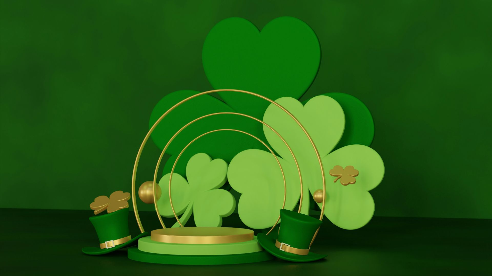 a green and gold st patrick's day decoration