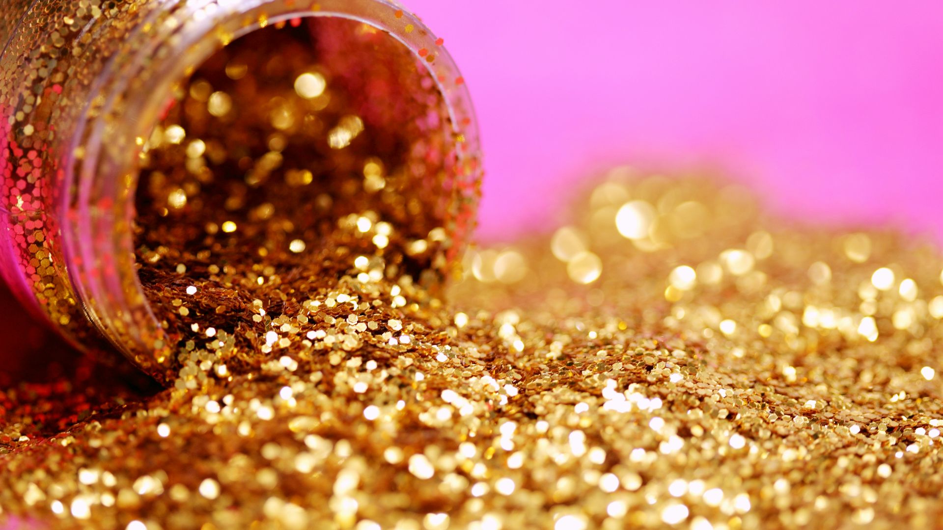 gold glitter with jar