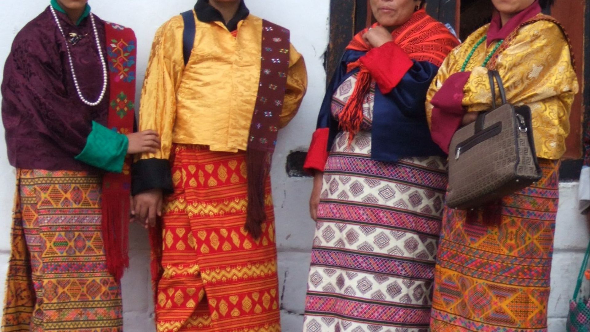 File:Bhutanese women at festival wearing Kira and Tego.jpg