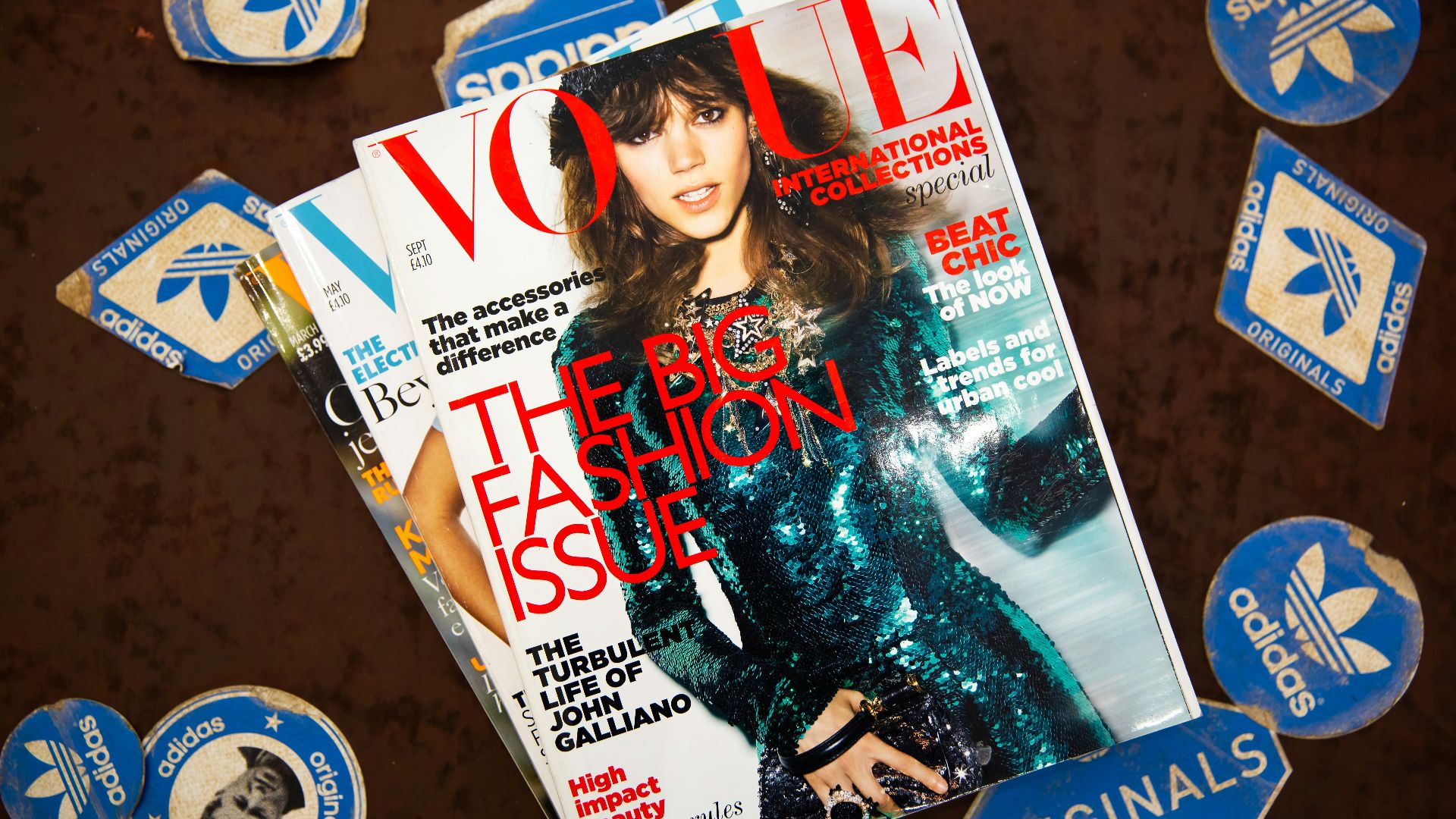 several Vogue magazines