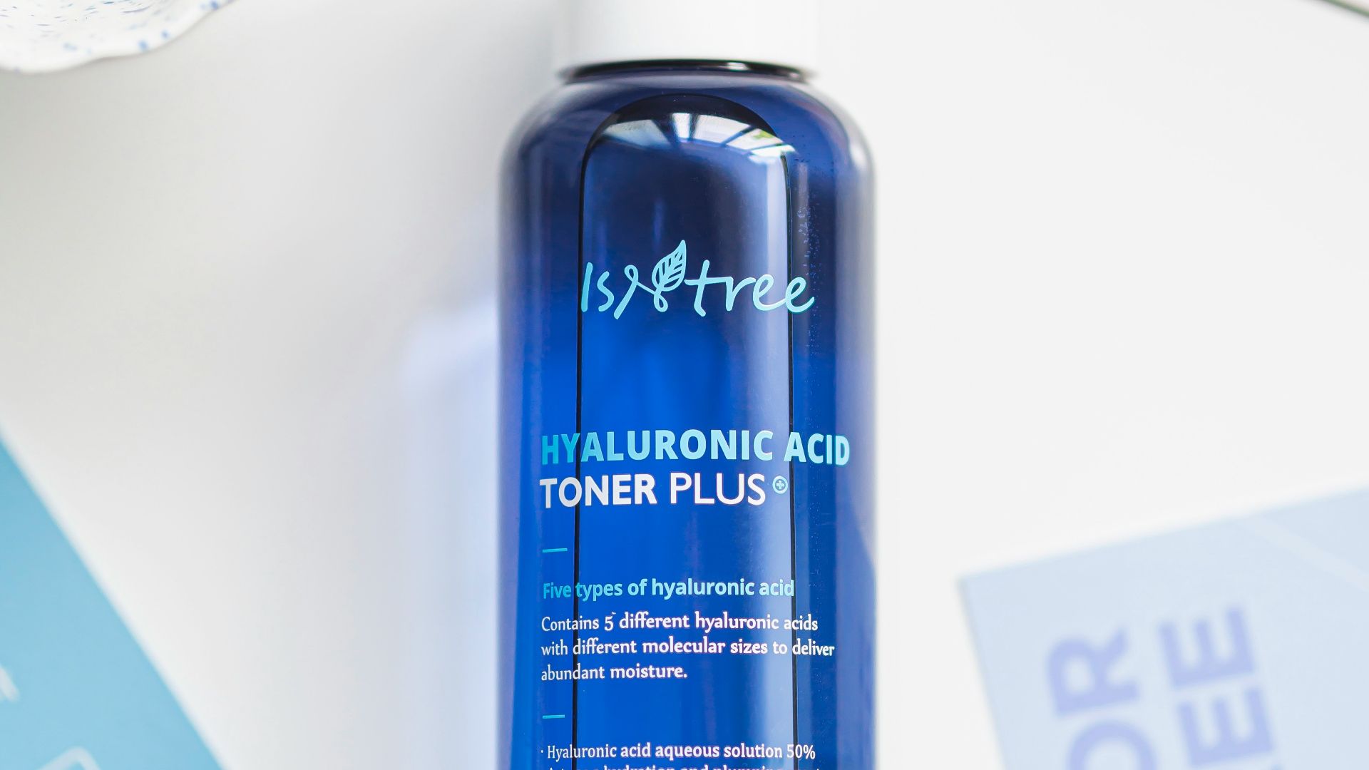 blue and white plastic bottle