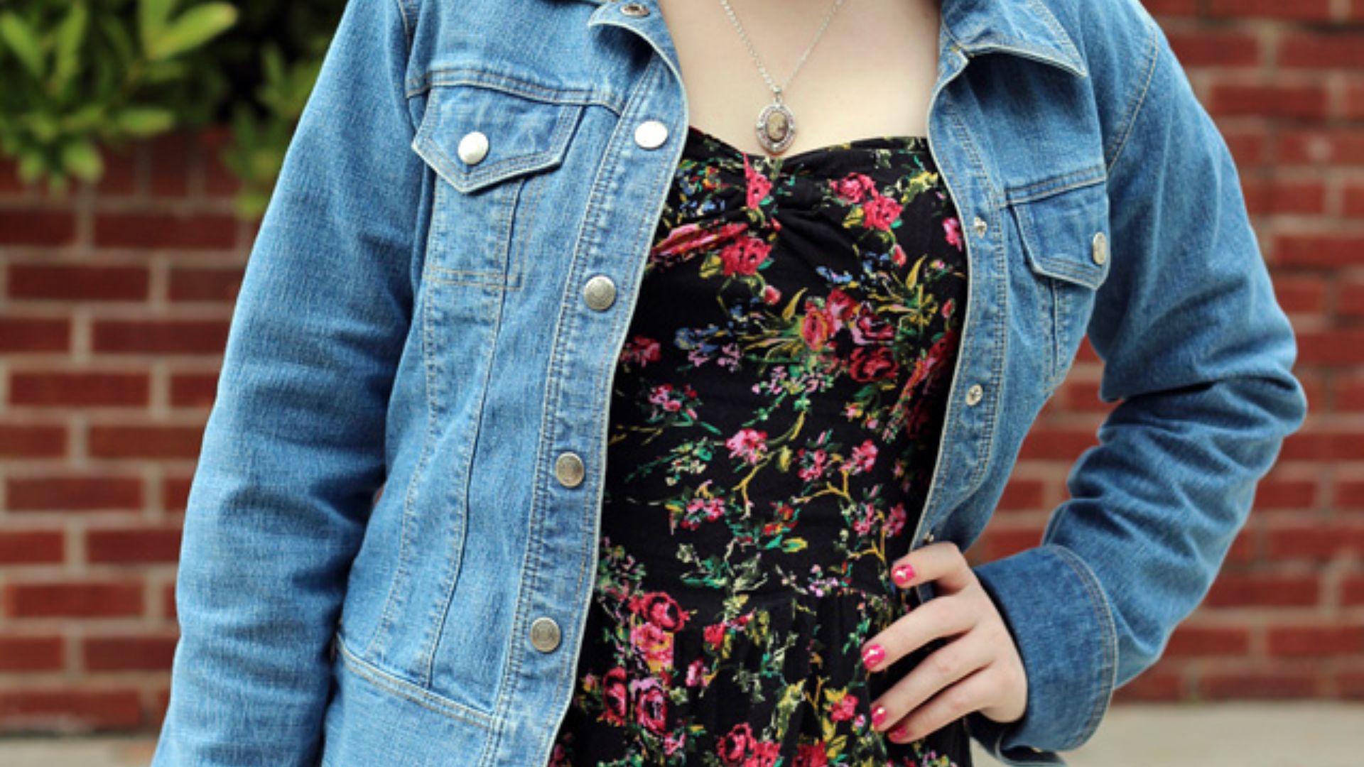 File:Jean Jacket, Red Hair, and a Short Black Floral Romper (16964185858).jpg
