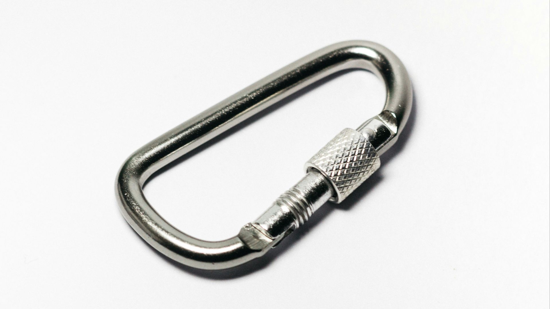 silver-colored carabiner