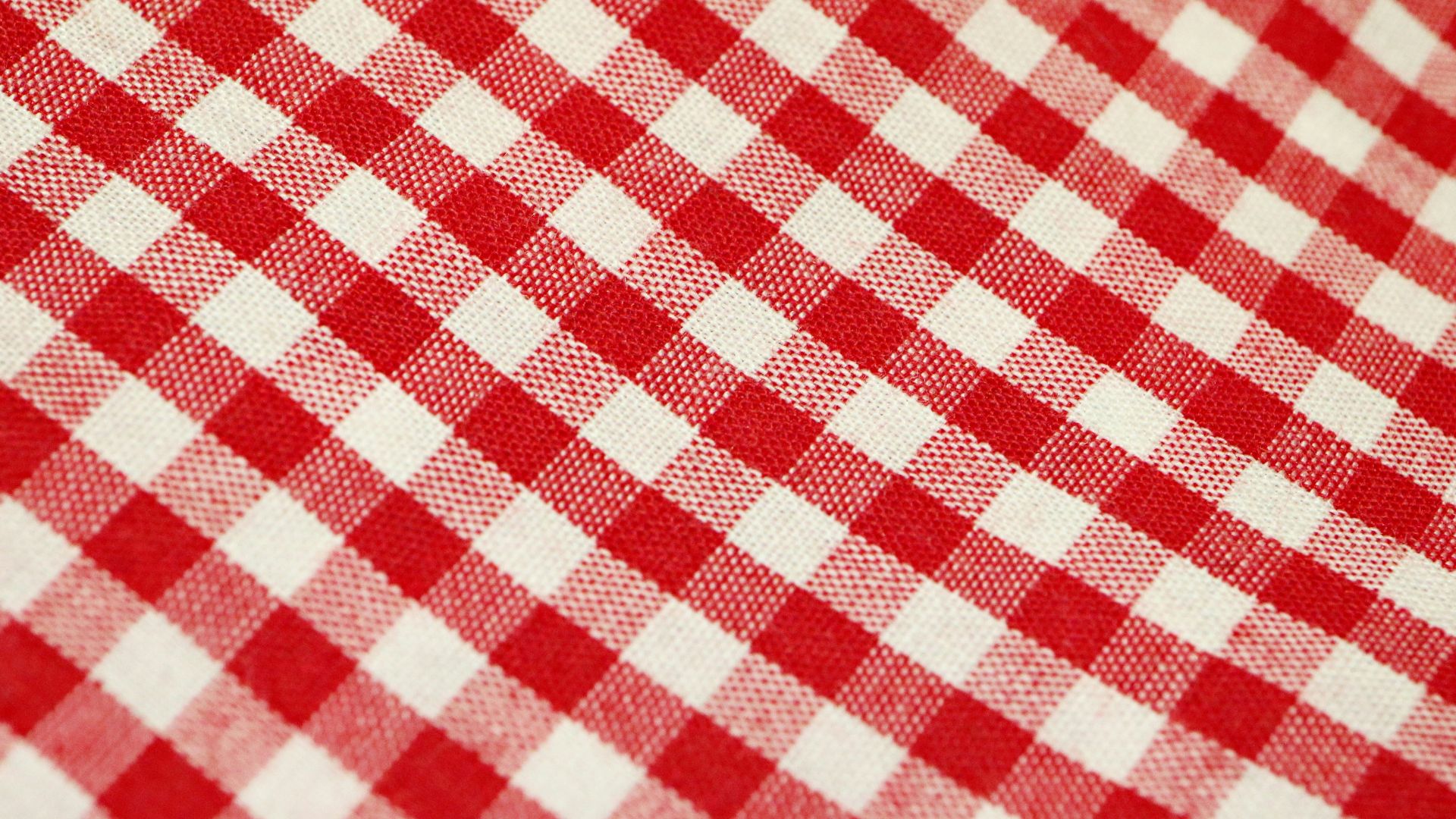 red and white checkered textile